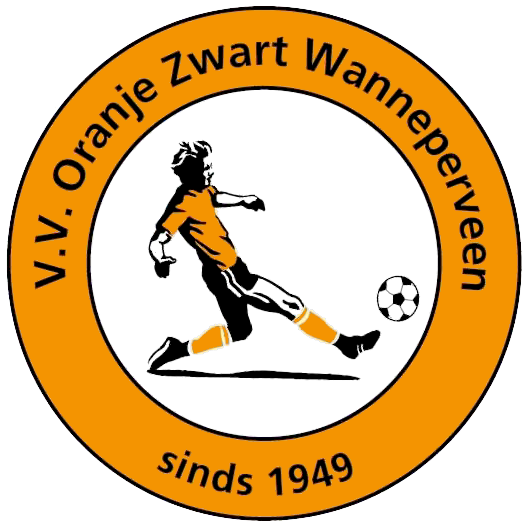 Clublogo voetbalvereniging VV Oranje Zwart uit Wanneperveen