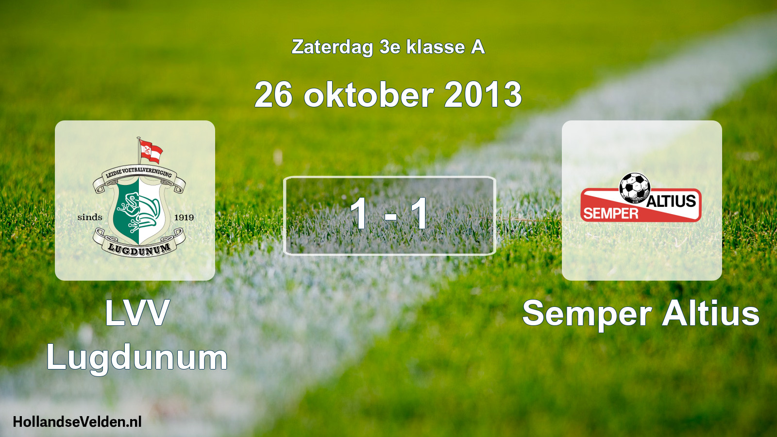 Gespeelde wedstrijd: LVV Lugdunum - Semper Altius 1 - 1 (26 oktober 2013)