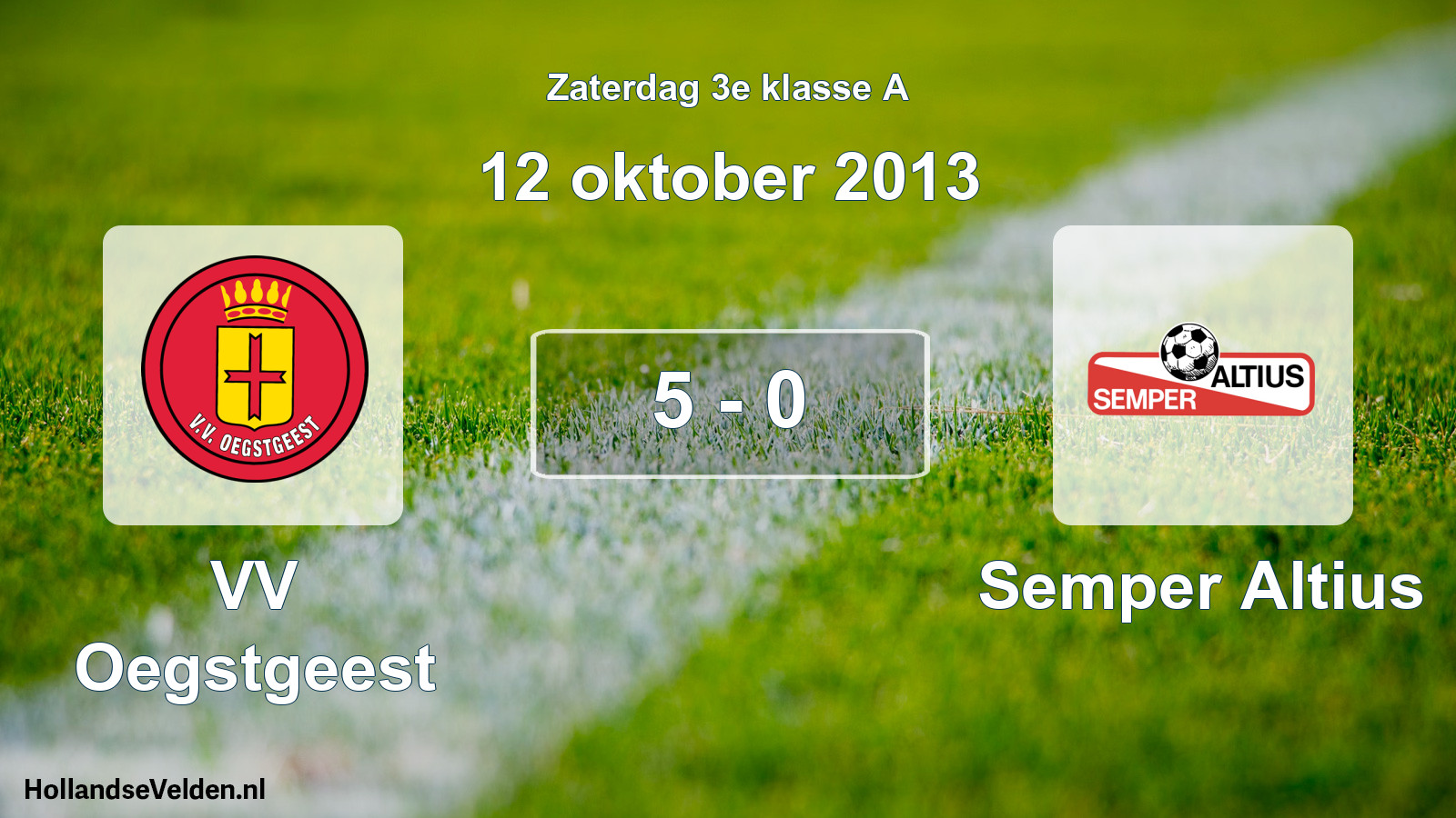 Gespeelde wedstrijd: VV Oegstgeest - Semper Altius 5 - 0 (12 oktober 2013)