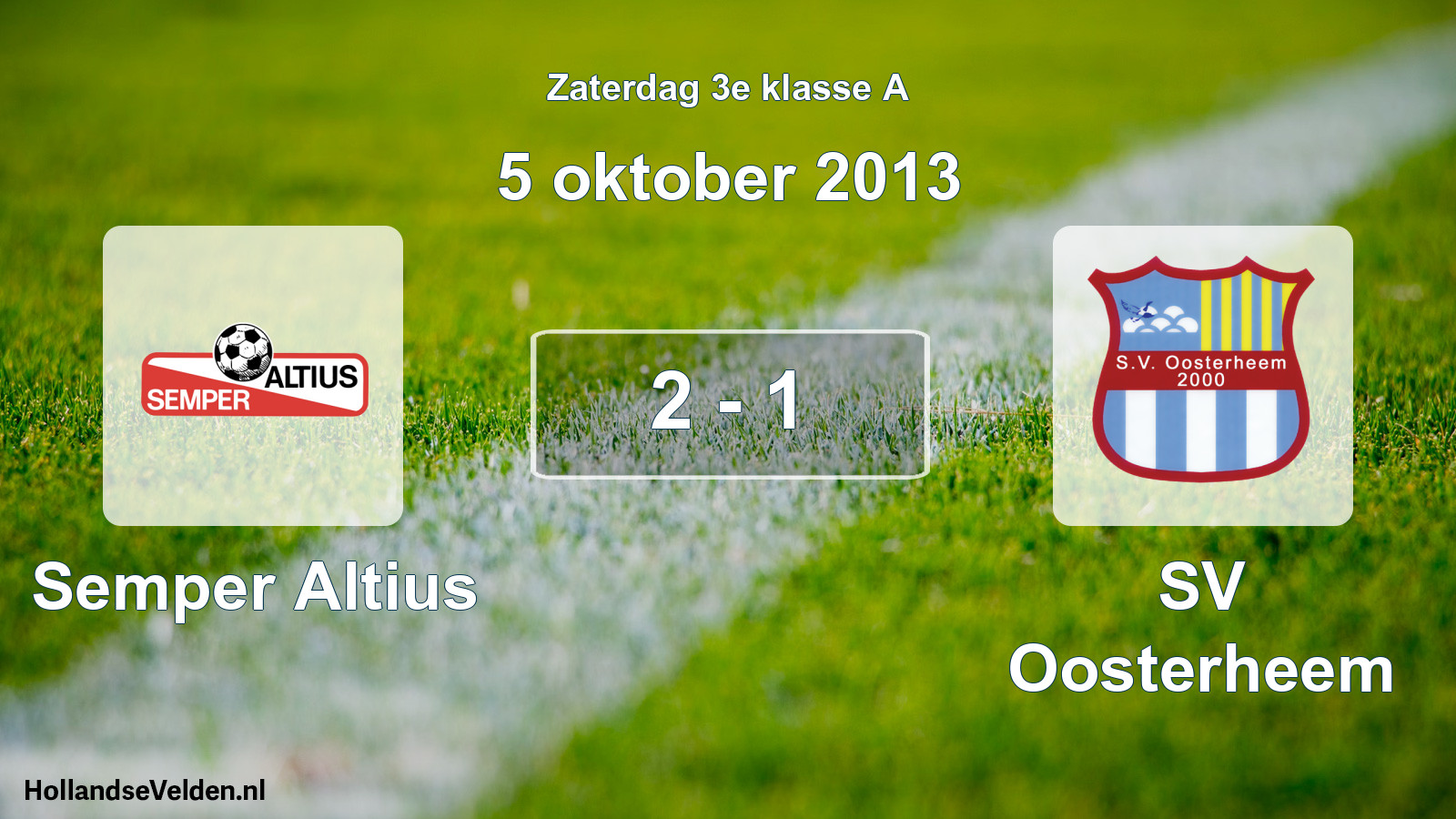 Gespeelde wedstrijd: Semper Altius - SV Oosterheem 2 - 1 (5 oktober 2013)