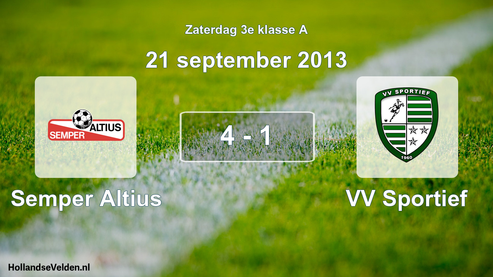 Gespeelde wedstrijd: Semper Altius - VV Sportief 4 - 1 (21 september 2013)