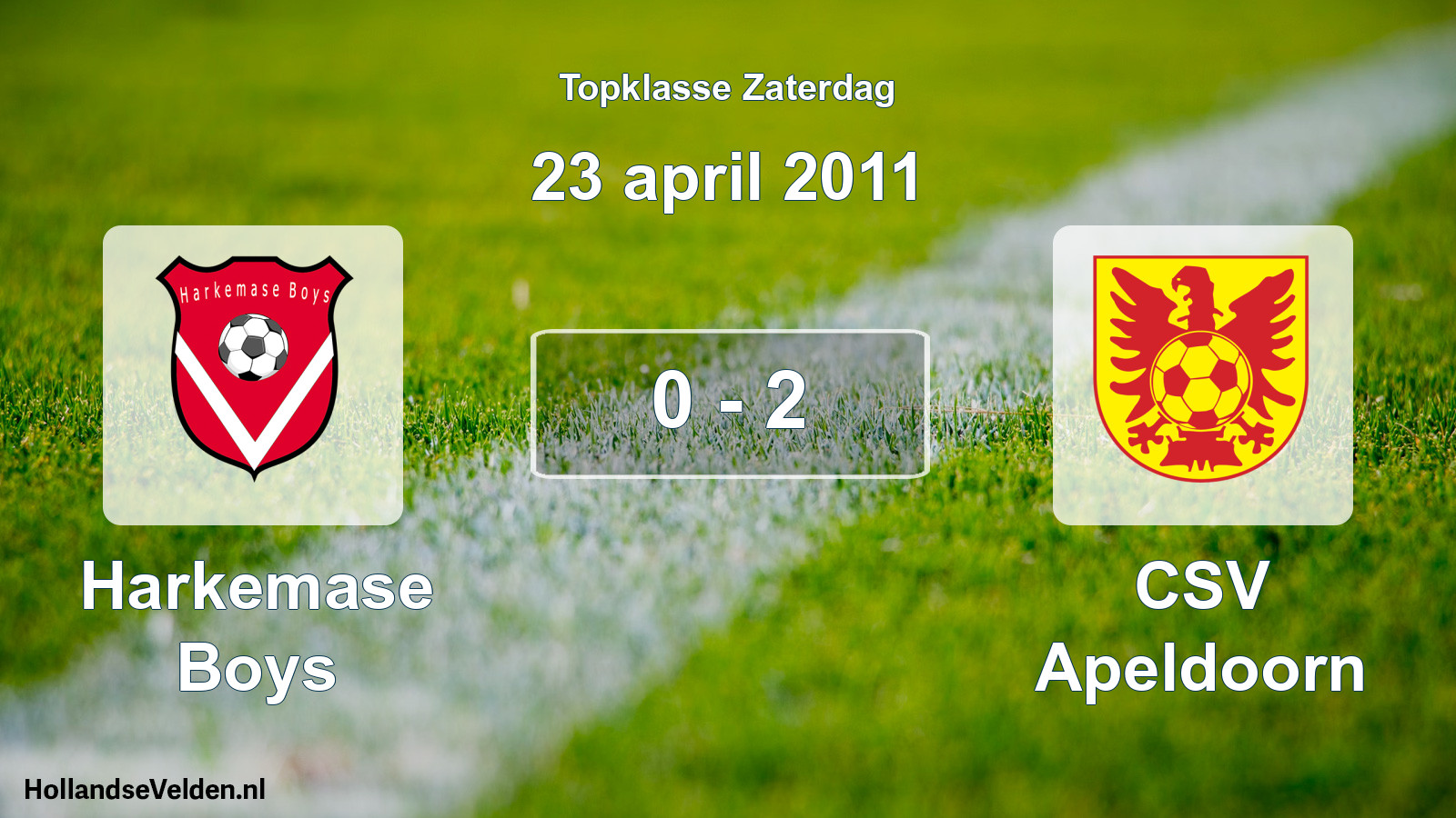Gespeelde wedstrijd: Harkemase Boys - CSV Apeldoorn 0 - 2 (23 april 2011)