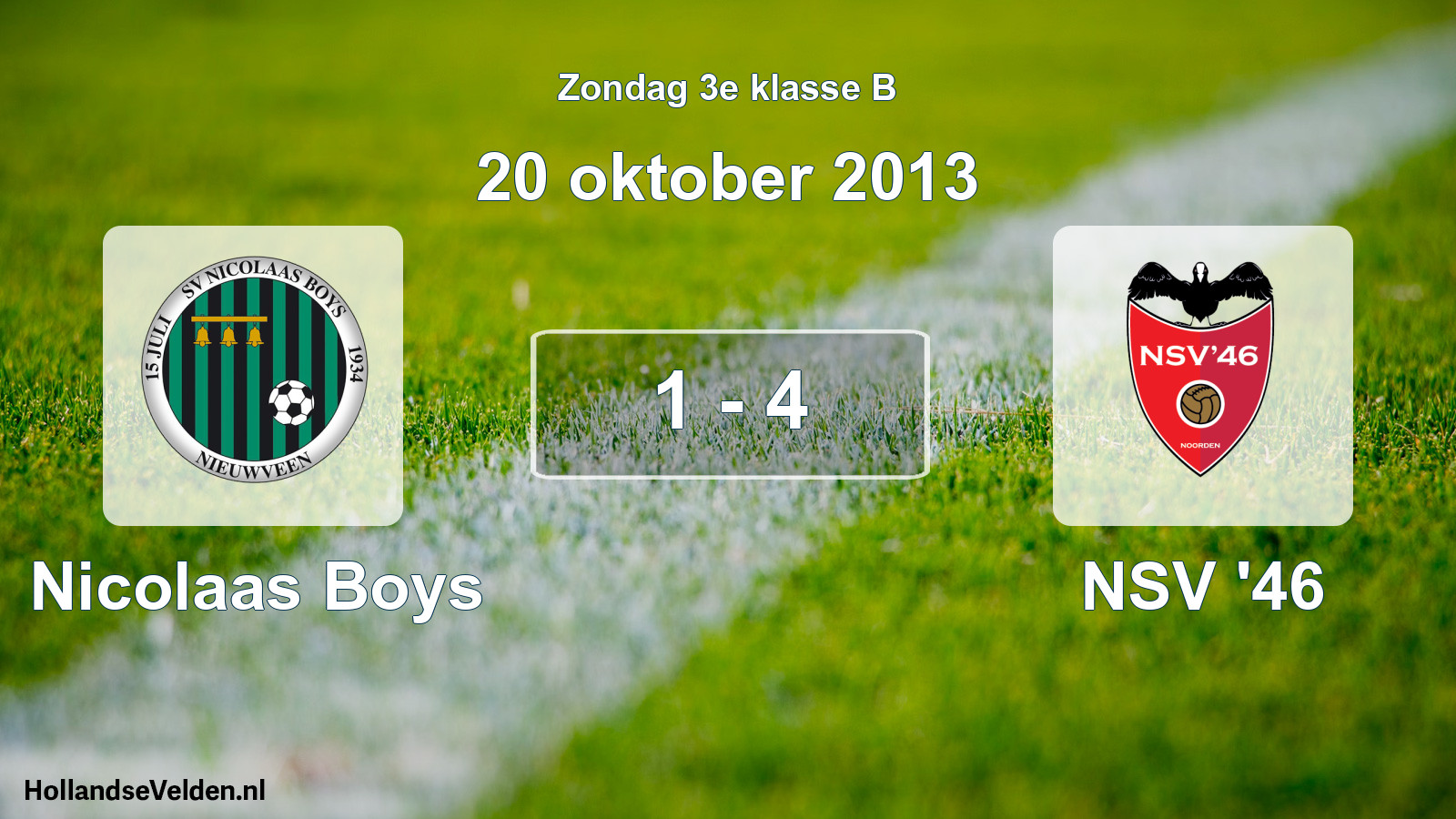 Gespeelde wedstrijd: Nicolaas Boys - NSV '46 1 - 4 (20 oktober 2013)