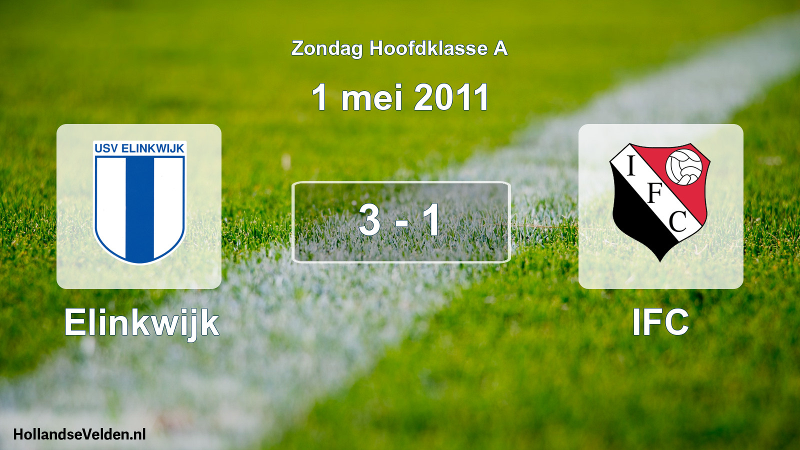 Gespeelde wedstrijd: Elinkwijk - IFC 3 - 1 (1 mei 2011)