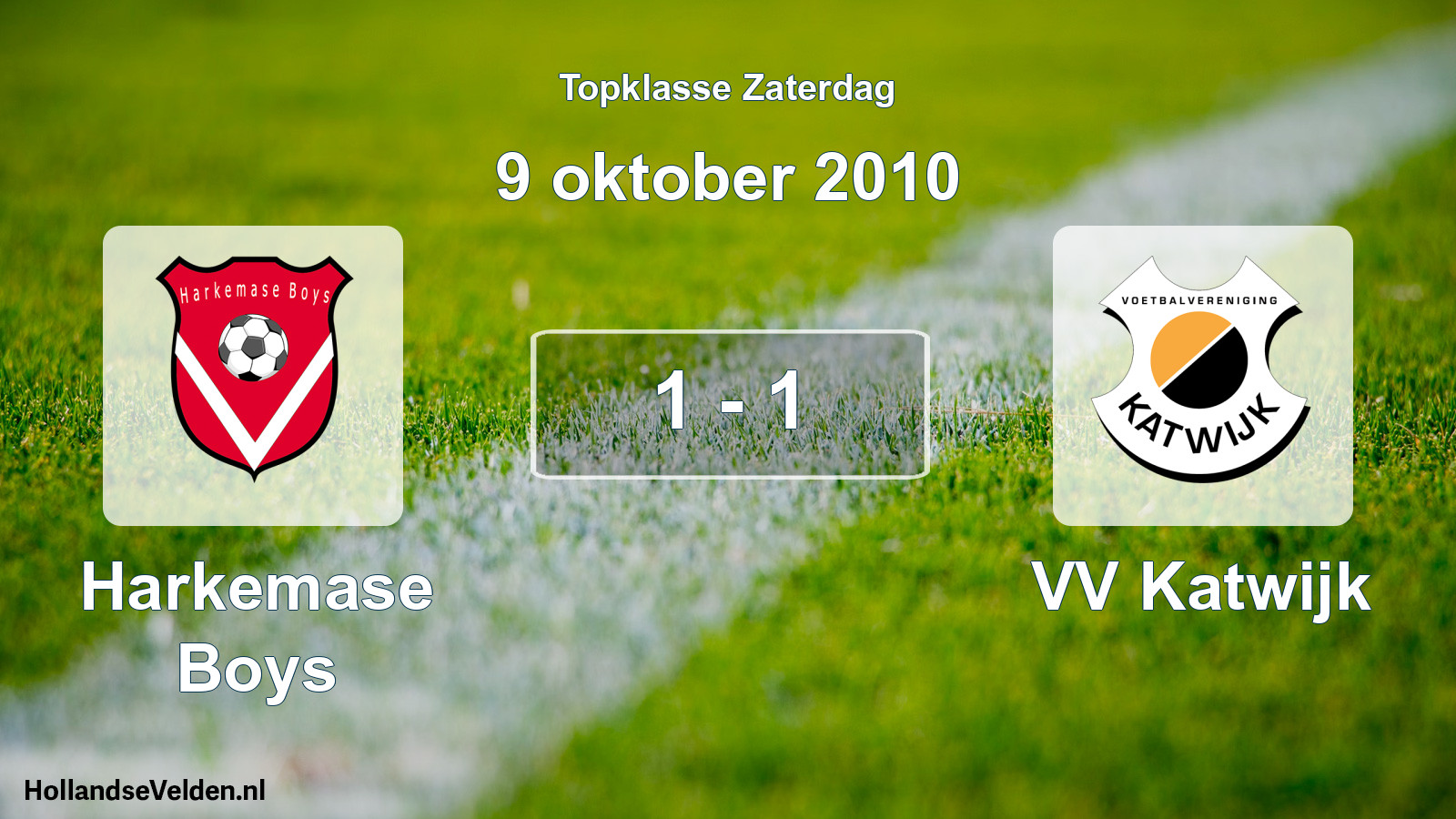 Gespeelde wedstrijd: Harkemase Boys - VV Katwijk 1 - 1 (9 oktober 2010)