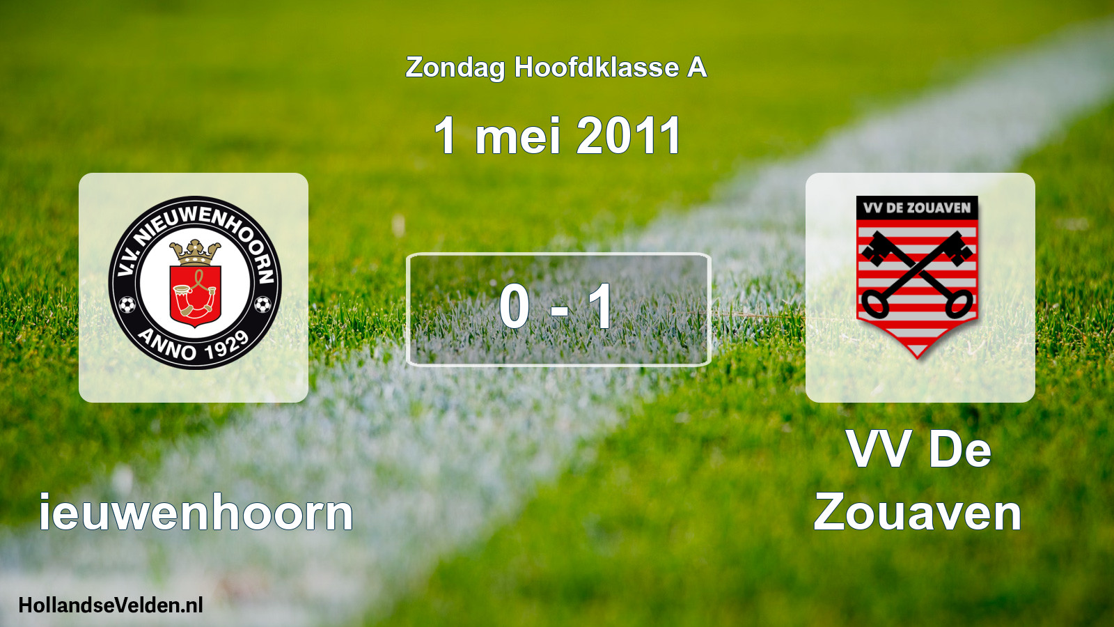 Gespeelde wedstrijd: Nieuwenhoorn - VV De Zouaven 0 - 1 (1 mei 2011)