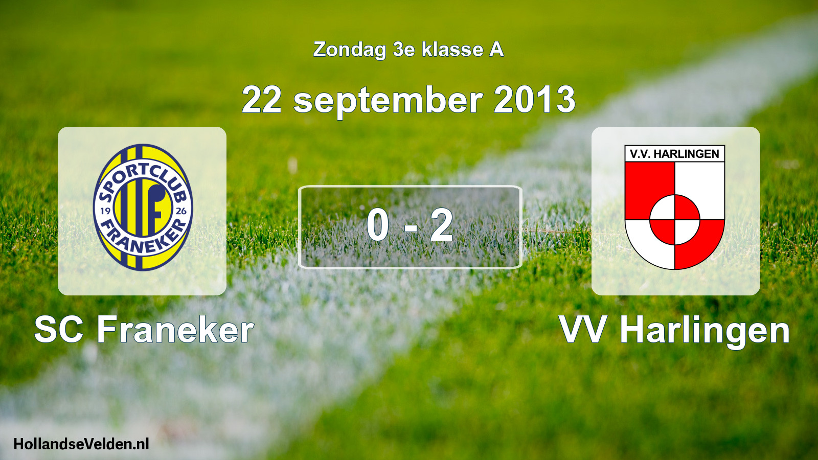 Gespeelde wedstrijd: SC Franeker - VV Harlingen 0 - 2 (22 september 2013)