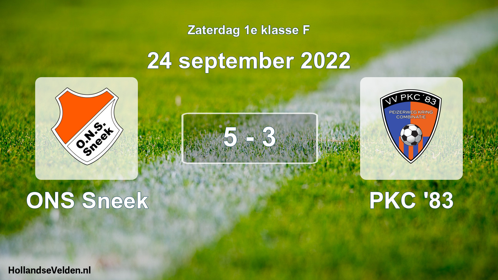 Gespeelde wedstrijd: ONS Sneek - PKC '83 5 - 3 (24 september 2022)