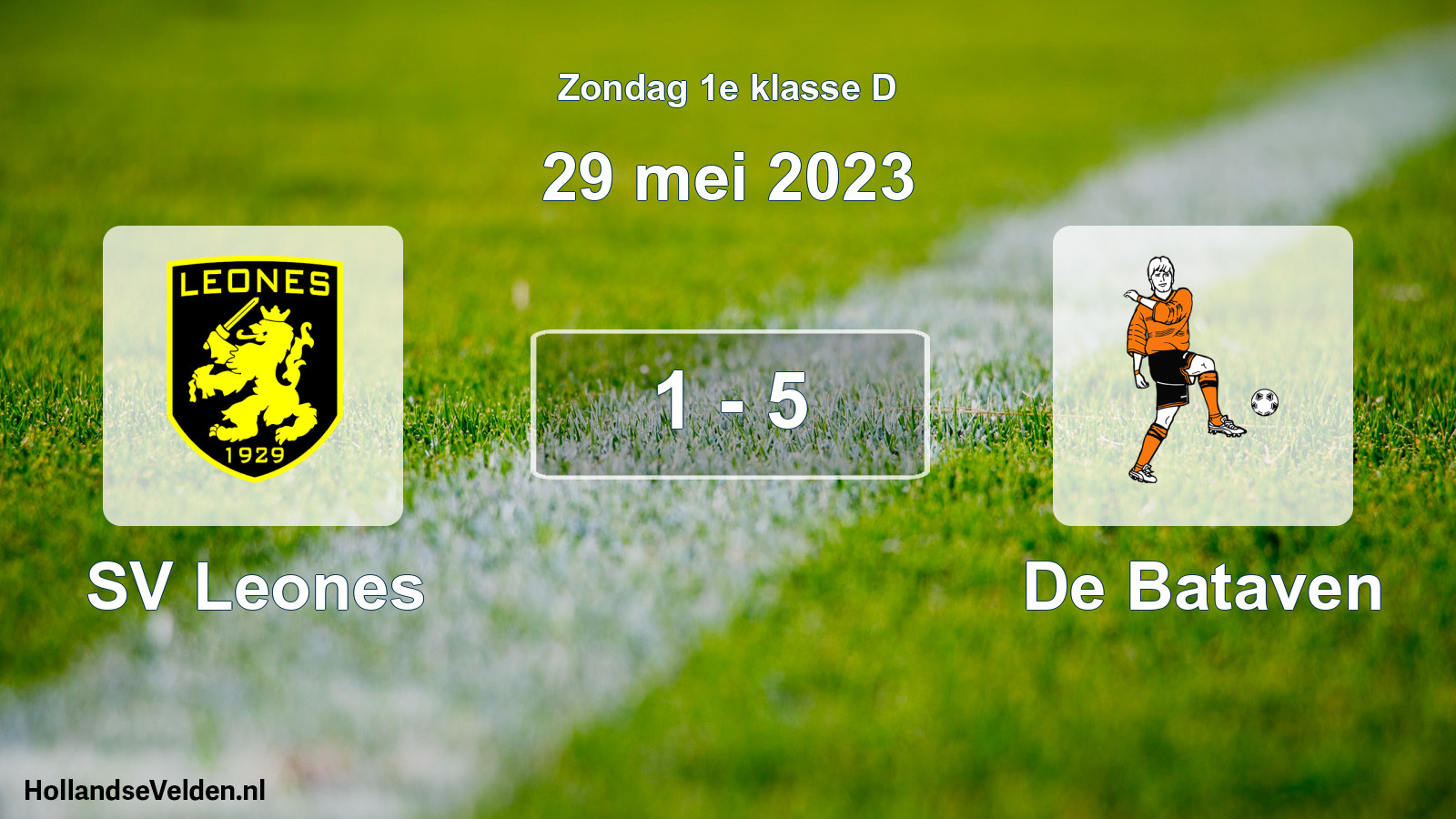 Gespeelde wedstrijd: SV Leones - De Bataven 1 - 5 (29 mei 2023)