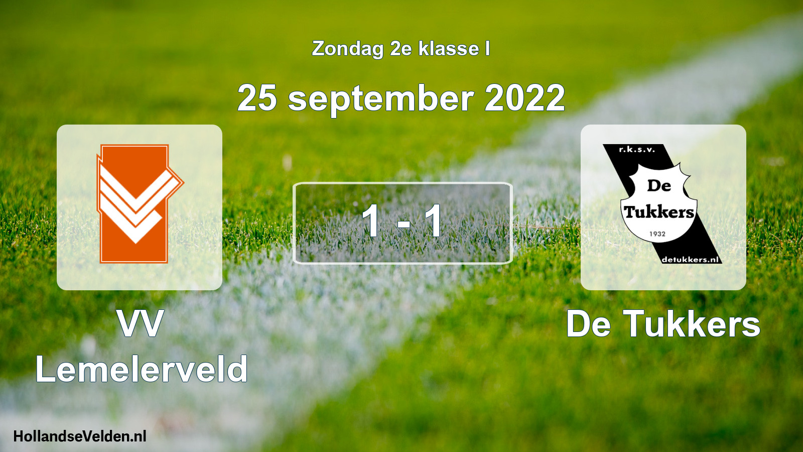 Gespeelde wedstrijd: VV Lemelerveld - De Tukkers 1 - 1 (25 september 2022)