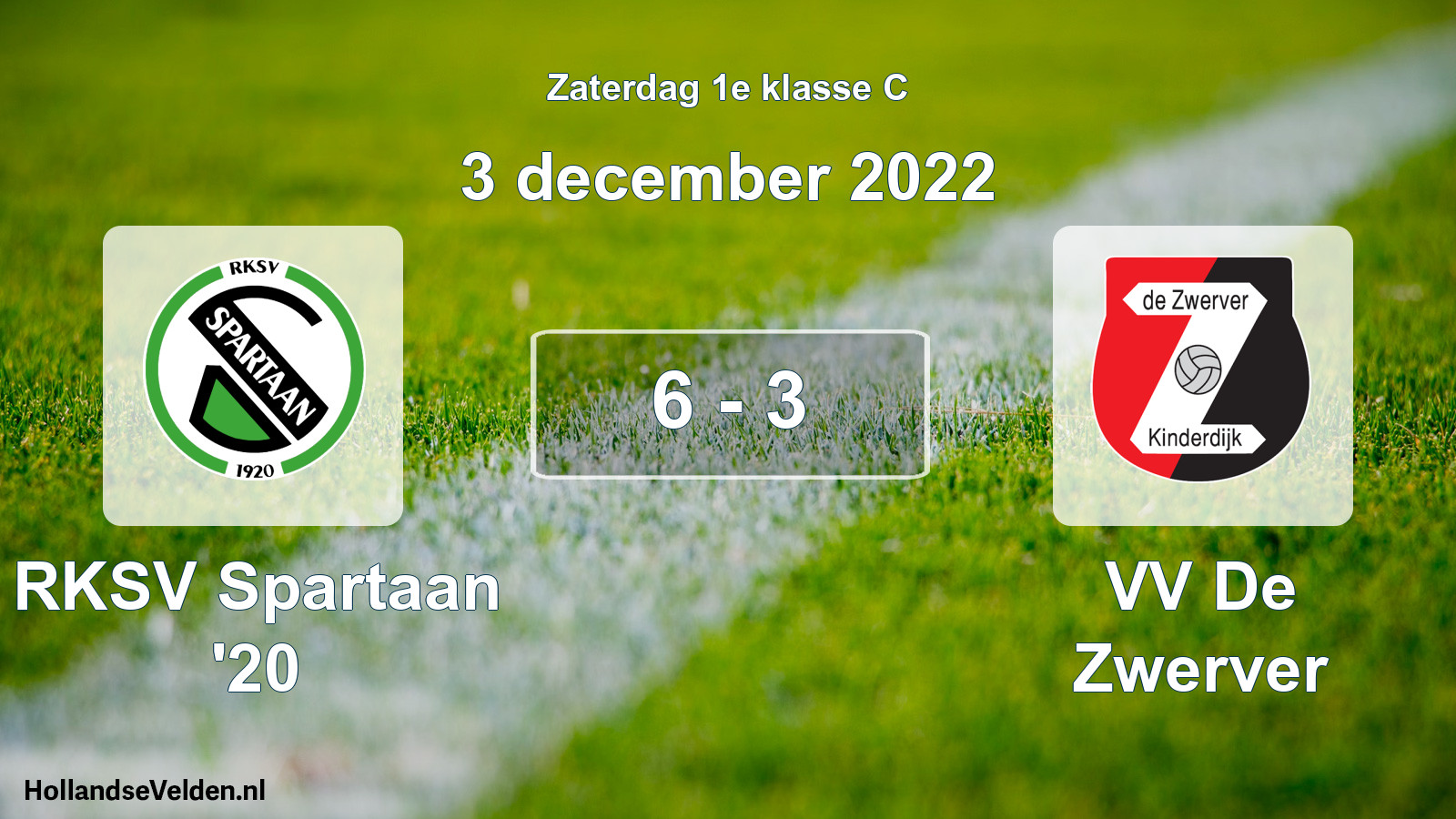 Gespeelde wedstrijd: RKSV Spartaan '20 - VV De Zwerver 6 - 3 (3 december 2022)