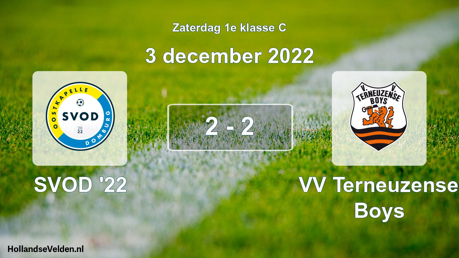 Gespeelde wedstrijd: SVOD '22 - VV Terneuzense Boys 2 - 2 (3 december 2022)