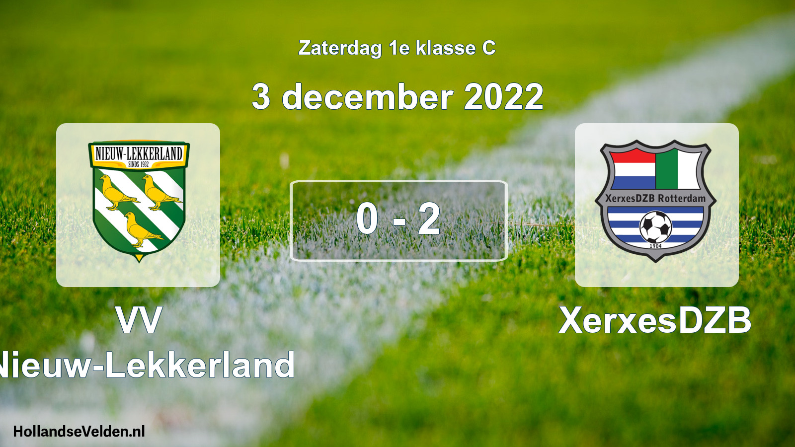 Gespeelde wedstrijd: VV Nieuw-Lekkerland - XerxesDZB 0 - 2 (3 december 2022)