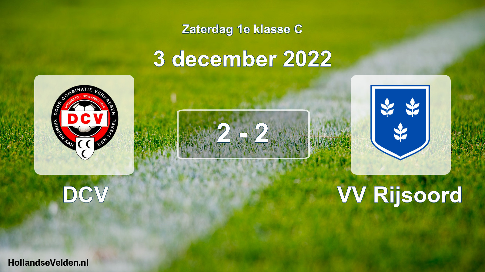 Gespeelde wedstrijd: DCV - VV Rijsoord 2 - 2 (3 december 2022)