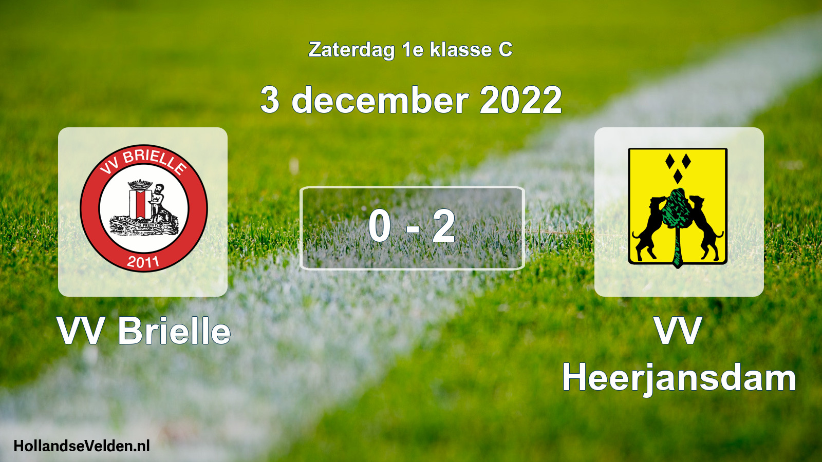 Gespeelde wedstrijd: VV Brielle - VV Heerjansdam 0 - 2 (3 december 2022)