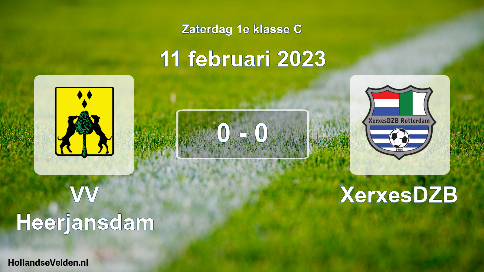 Gespeelde wedstrijd: VV Heerjansdam - XerxesDZB 0 - 0 (11 februari 2023)