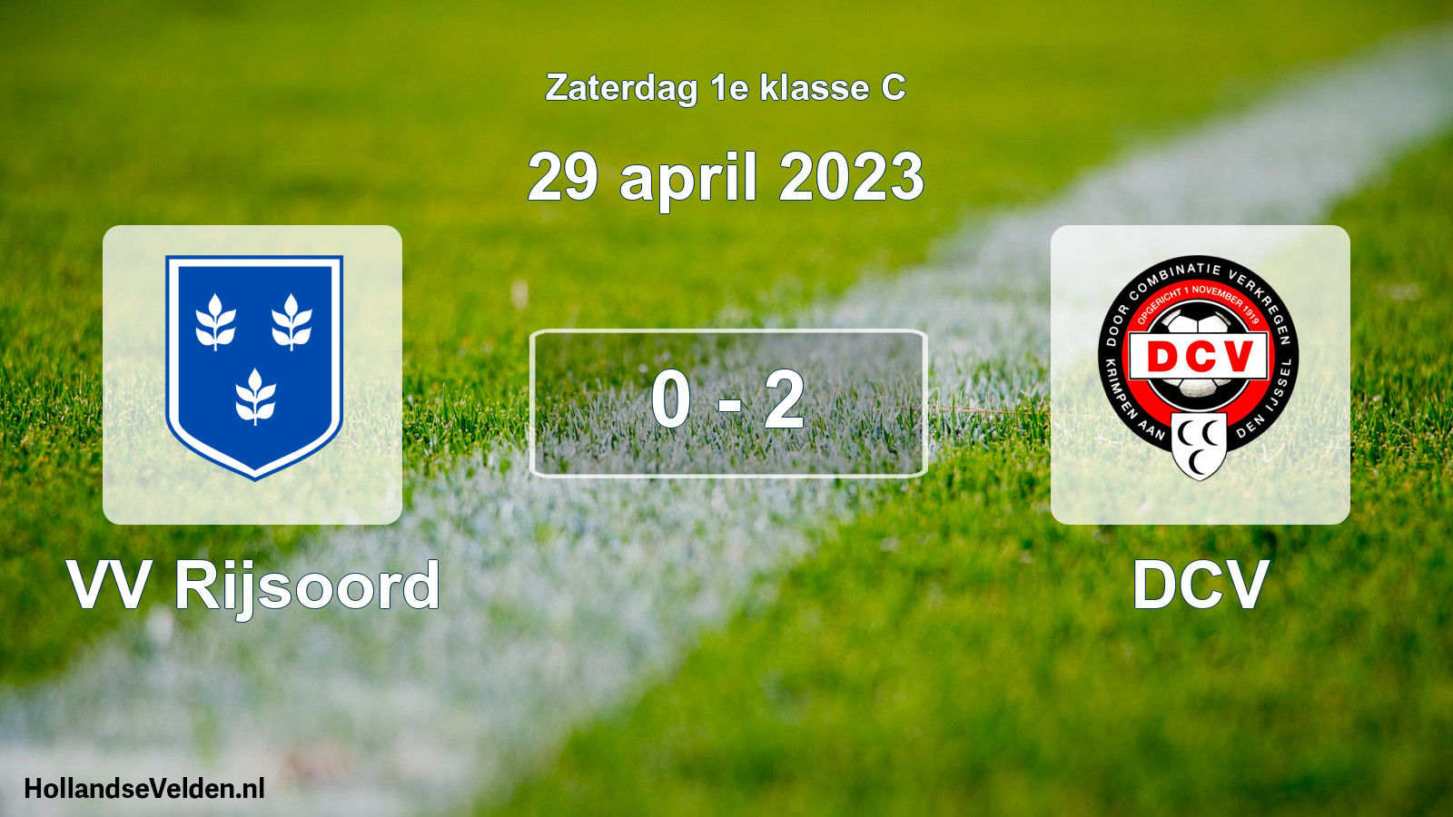Gespeelde wedstrijd: VV Rijsoord - DCV 0 - 2 (29 april 2023)