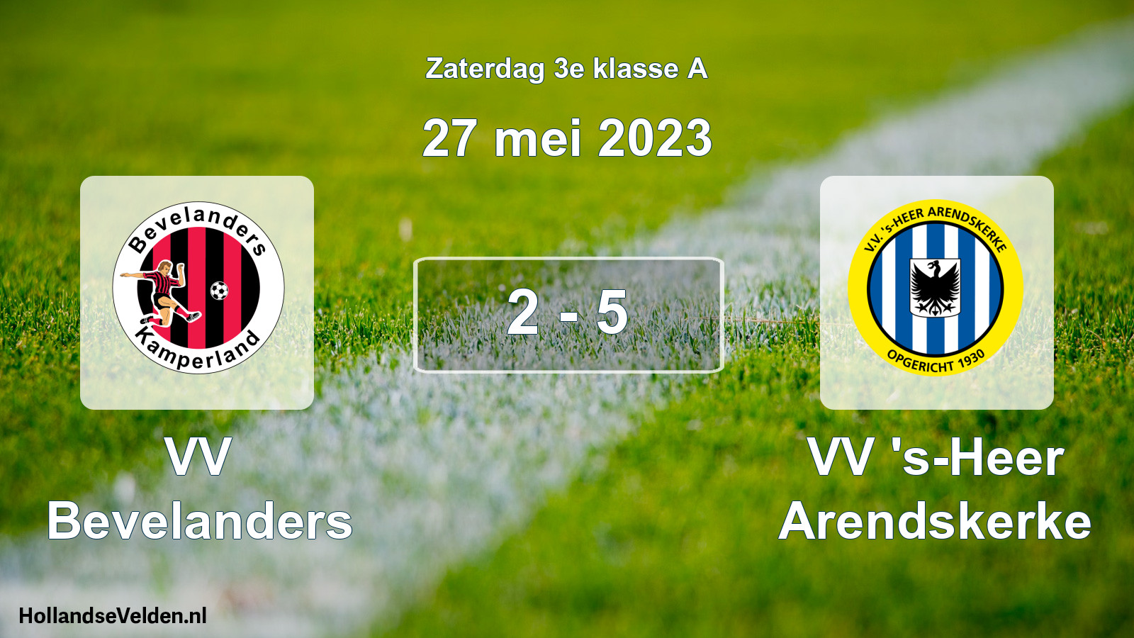 Gespeelde wedstrijd: VV Bevelanders - VV 's-Heer Arendskerke 2 - 5 (27 mei 2023)