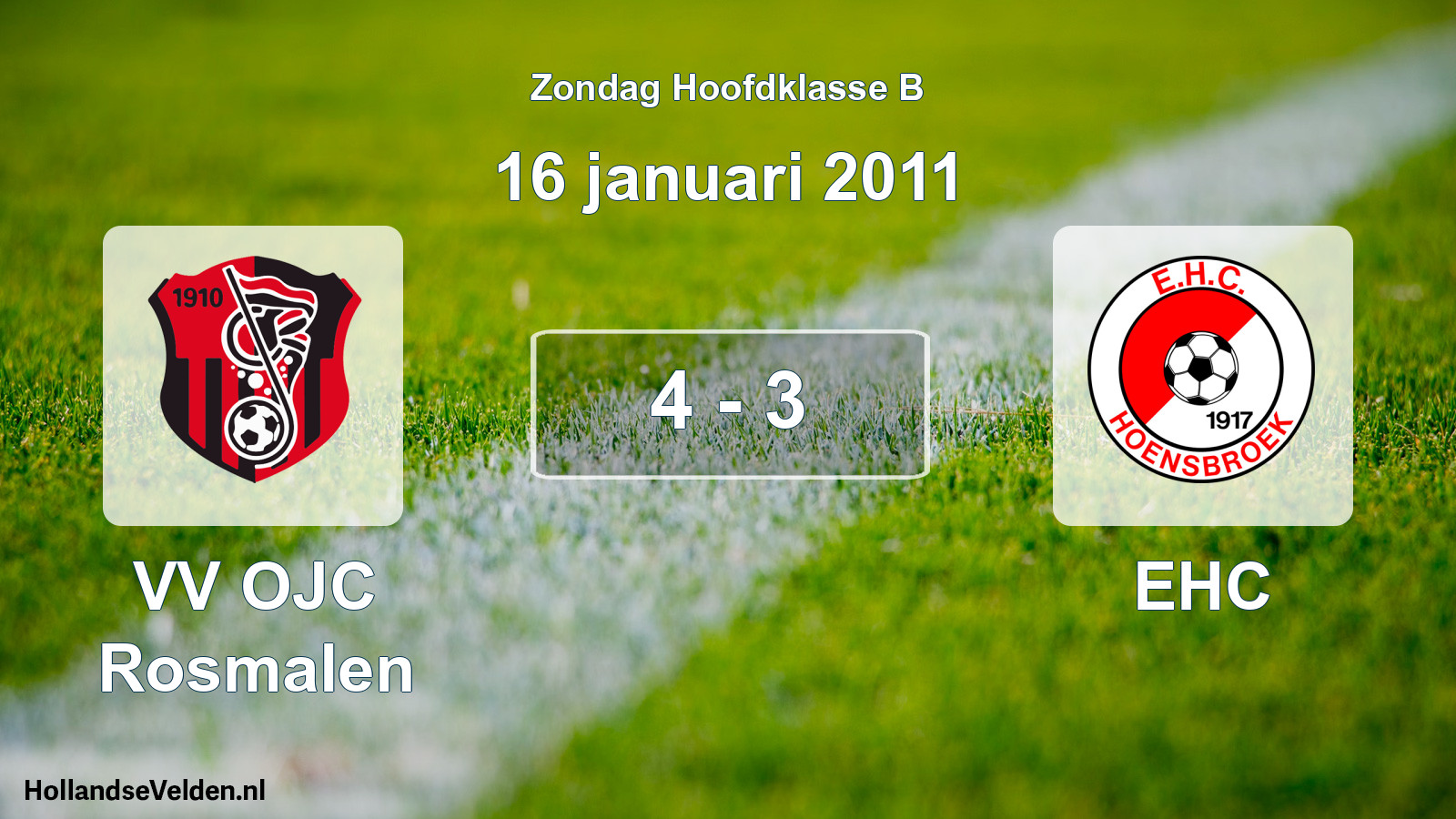 Gespeelde wedstrijd: VV OJC Rosmalen - EHC 4 - 3 (16 januari 2011)