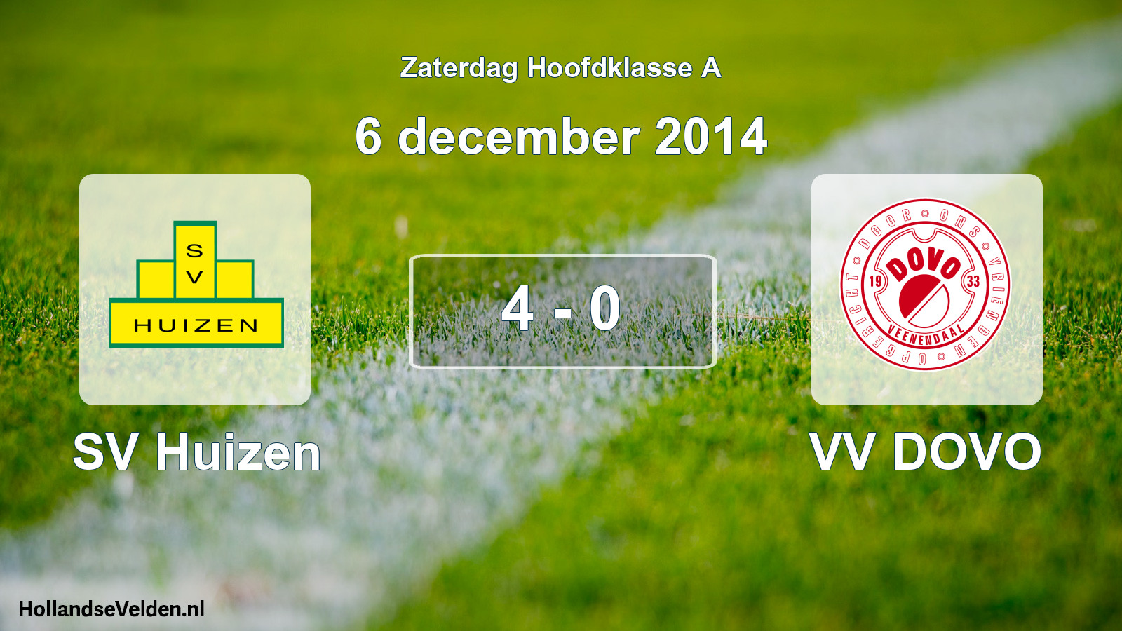 Gespeelde wedstrijd: SV Huizen - VV DOVO 4 - 0 (6 december 2014)