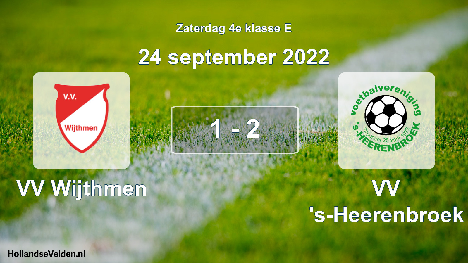 Gespeelde wedstrijd: VV Wijthmen - VV 's-Heerenbroek 1 - 2 (24 september 2022)