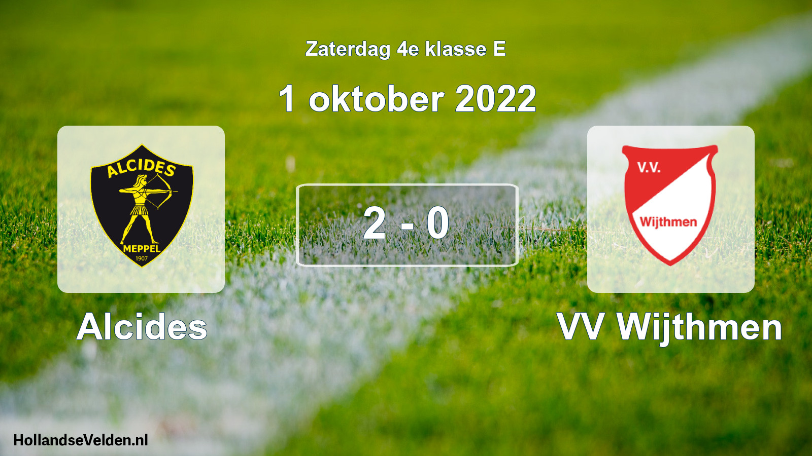 Gespeelde wedstrijd: Alcides - VV Wijthmen 2 - 0 (1 oktober 2022)