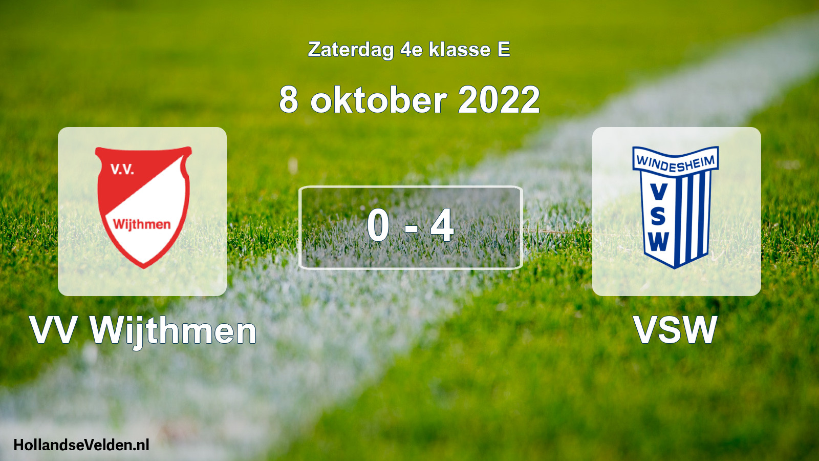 Gespeelde wedstrijd: VV Wijthmen - VSW 0 - 4 (8 oktober 2022)