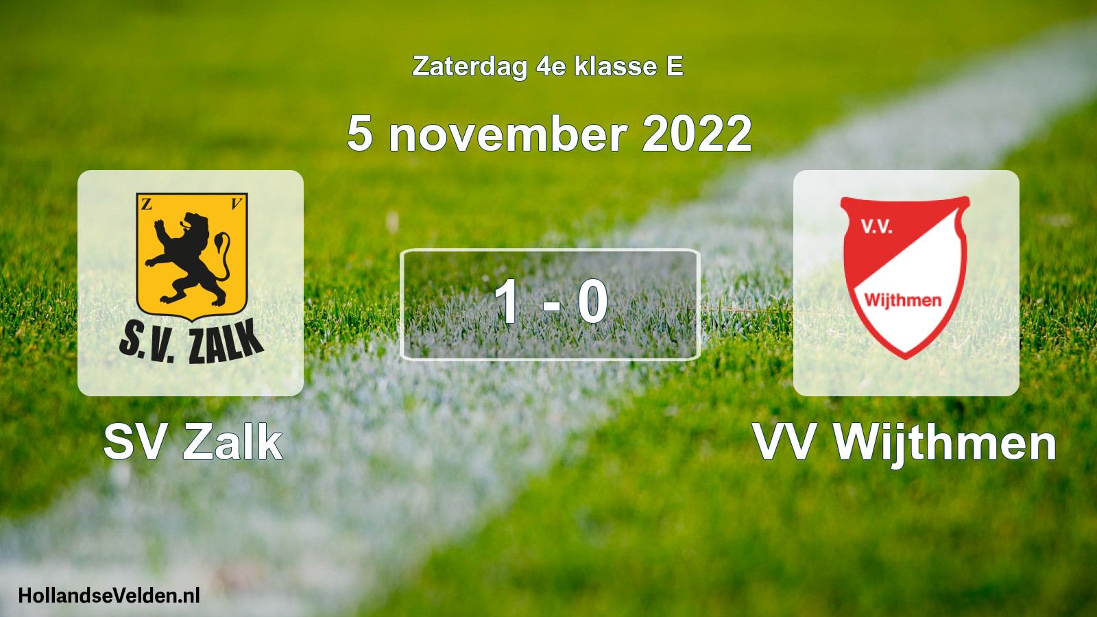 Gespeelde wedstrijd: SV Zalk - VV Wijthmen 1 - 0 (5 november 2022)