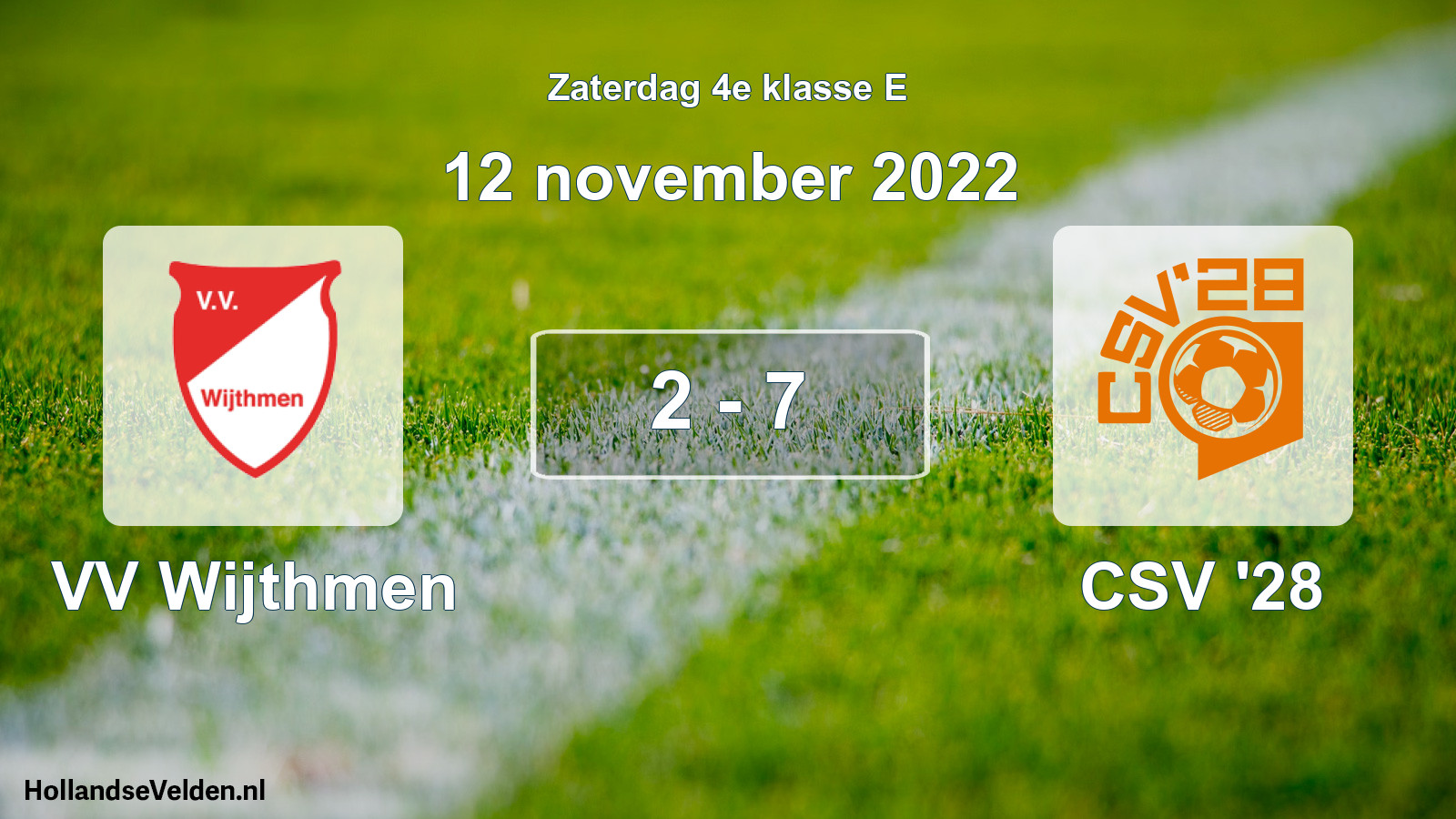 Gespeelde wedstrijd: VV Wijthmen - CSV '28 2 - 7 (12 november 2022)