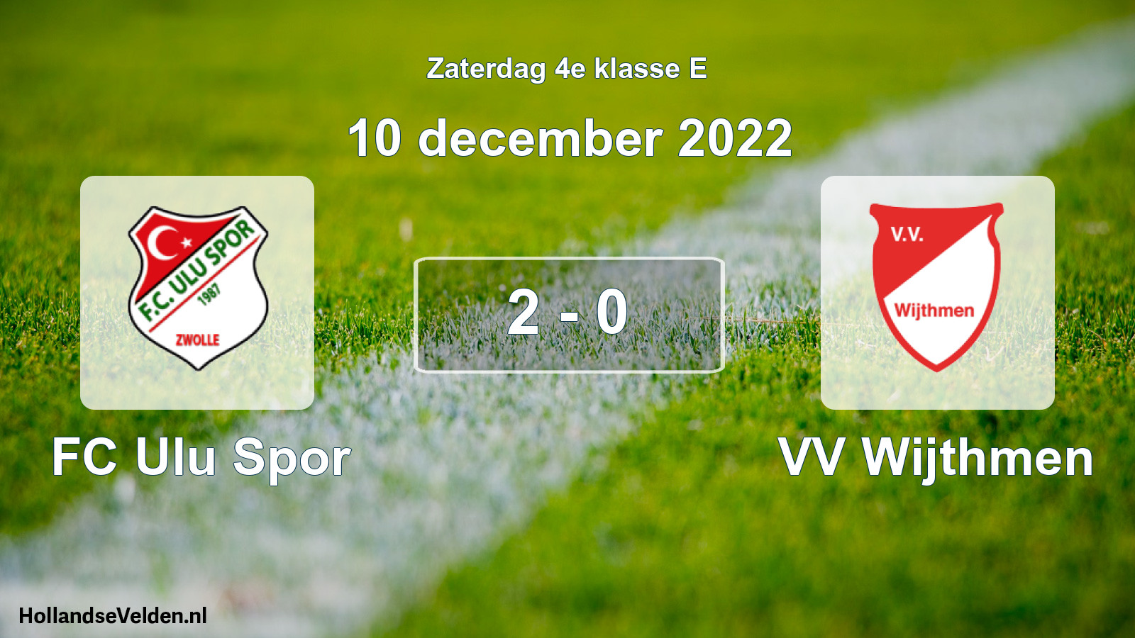 Gespeelde wedstrijd: FC Ulu Spor - VV Wijthmen 2 - 0 (10 december 2022)