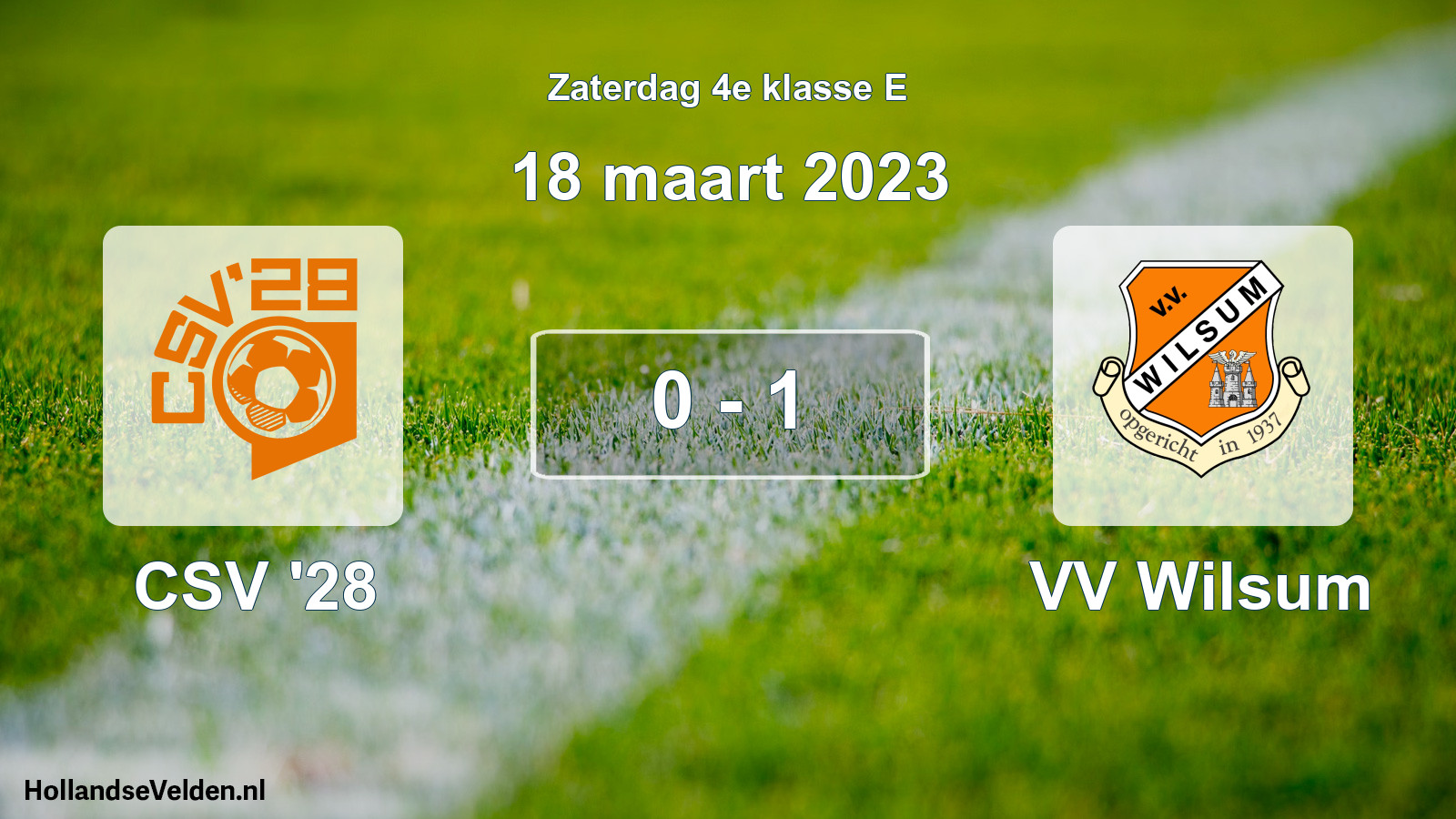 Gespeelde wedstrijd: CSV '28 - VV Wilsum 0 - 1 (18 maart 2023)