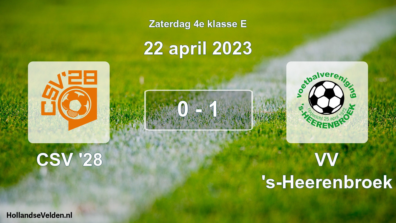 Gespeelde wedstrijd: CSV '28 - VV 's-Heerenbroek 0 - 1 (22 april 2023)