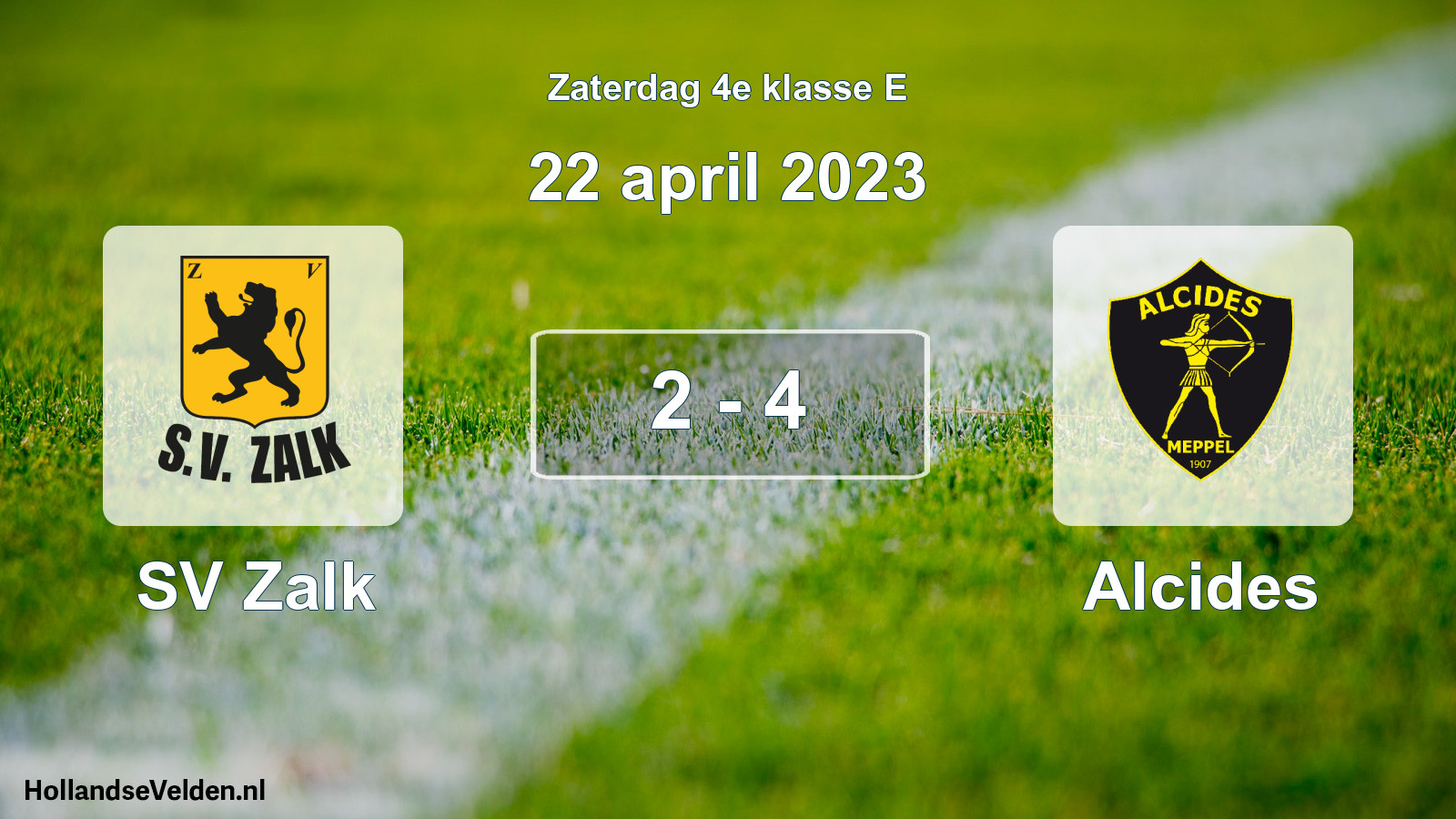 Gespeelde wedstrijd: SV Zalk - Alcides 2 - 4 (22 april 2023)