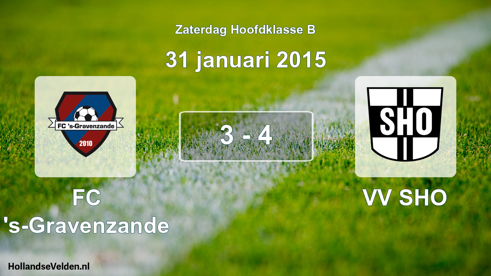 Gespeelde wedstrijd: FC 's-Gravenzande - VV SHO 3 - 4 (31 januari 2015)