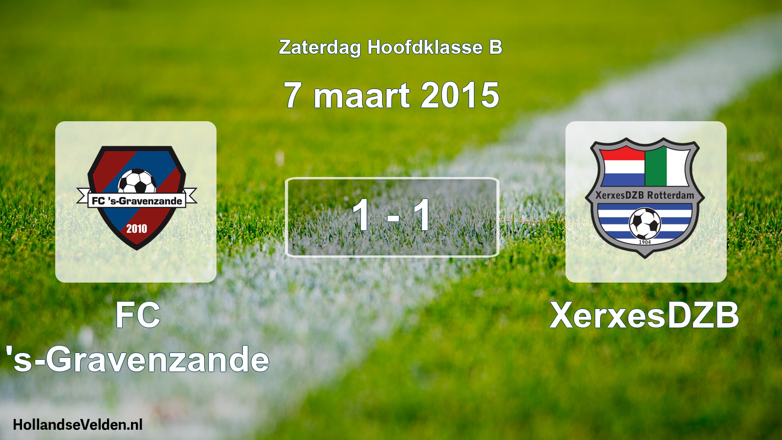 Gespeelde wedstrijd: FC 's-Gravenzande - XerxesDZB 1 - 1 (7 maart 2015)