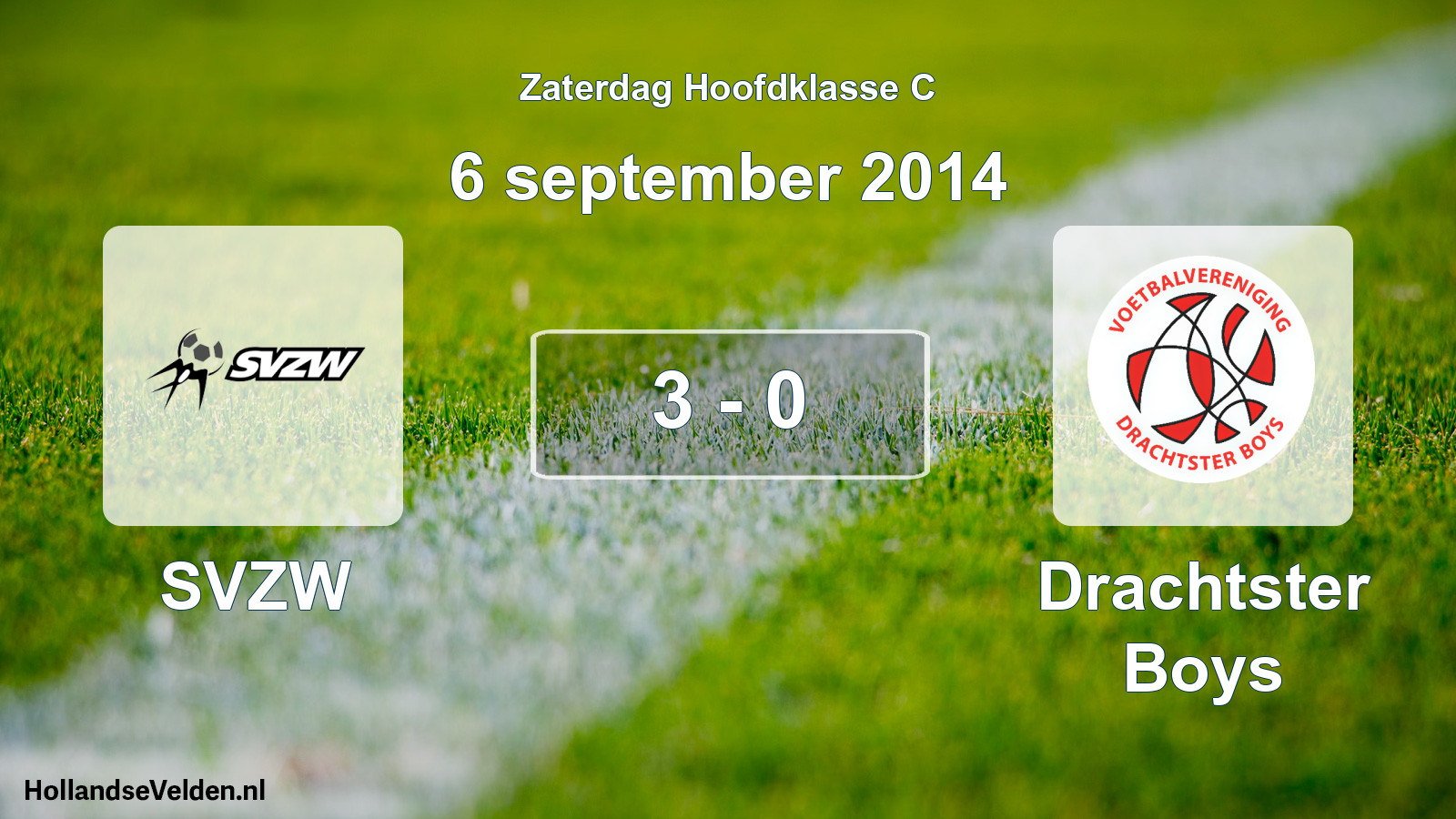 Gespeelde wedstrijd: SVZW - Drachtster Boys 3 - 0 (6 september 2014)