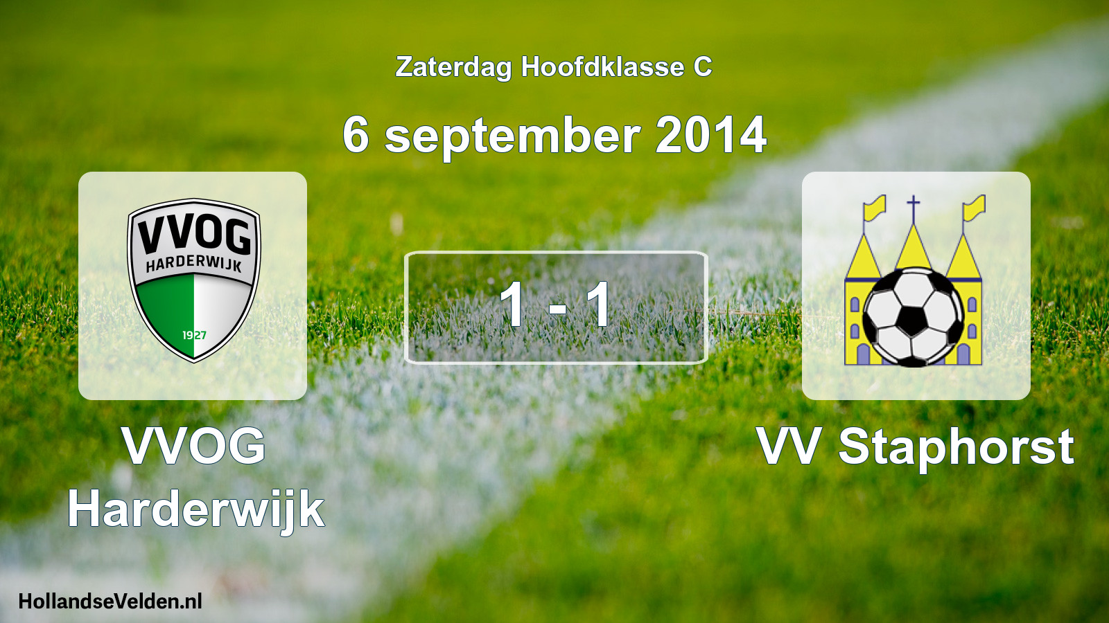 Gespeelde wedstrijd: VVOG Harderwijk - VV Staphorst 1 - 1 (6 september 2014)