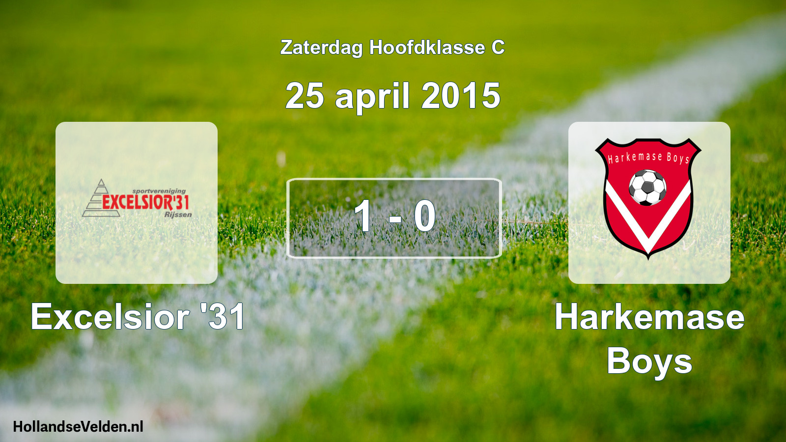 Gespeelde wedstrijd: Excelsior '31 - Harkemase Boys 1 - 0 (25 april 2015)