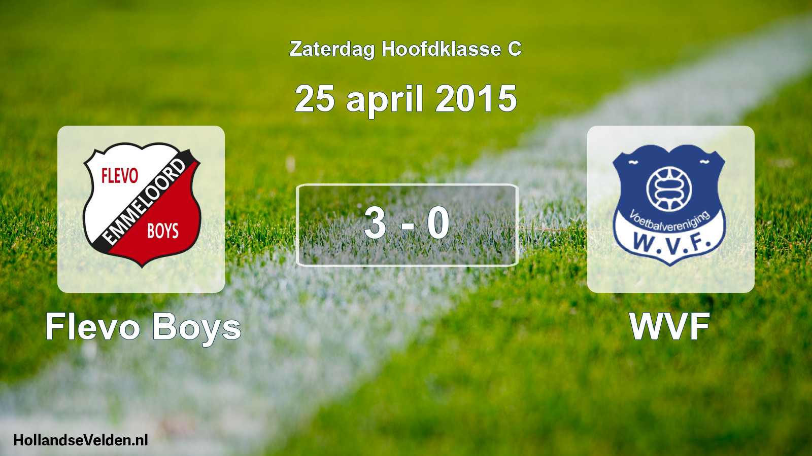 Gespeelde wedstrijd: Flevo Boys - WVF 3 - 0 (25 april 2015)