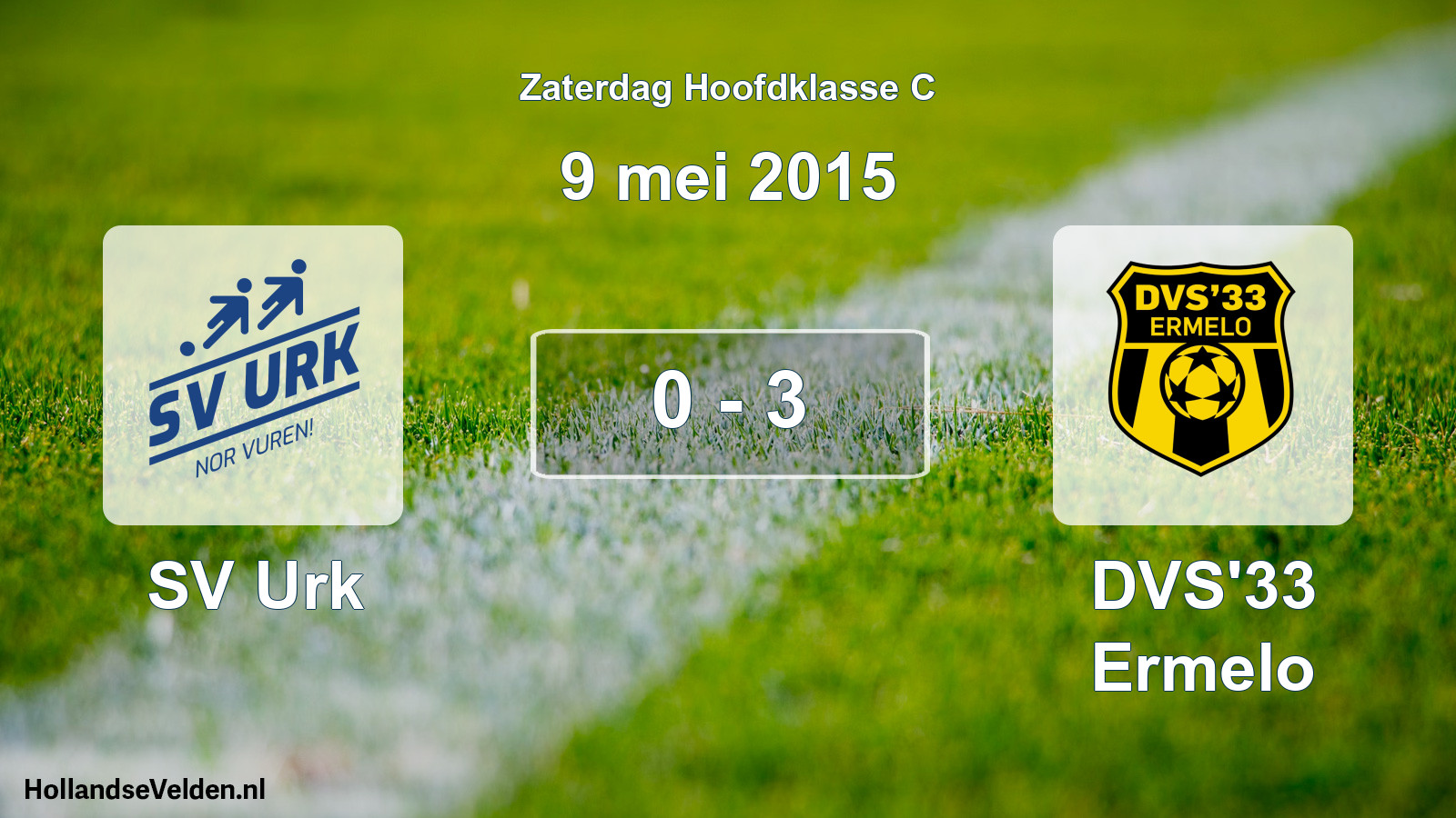 Gespeelde wedstrijd: SV Urk - DVS'33 Ermelo 0 - 3 (9 mei 2015)