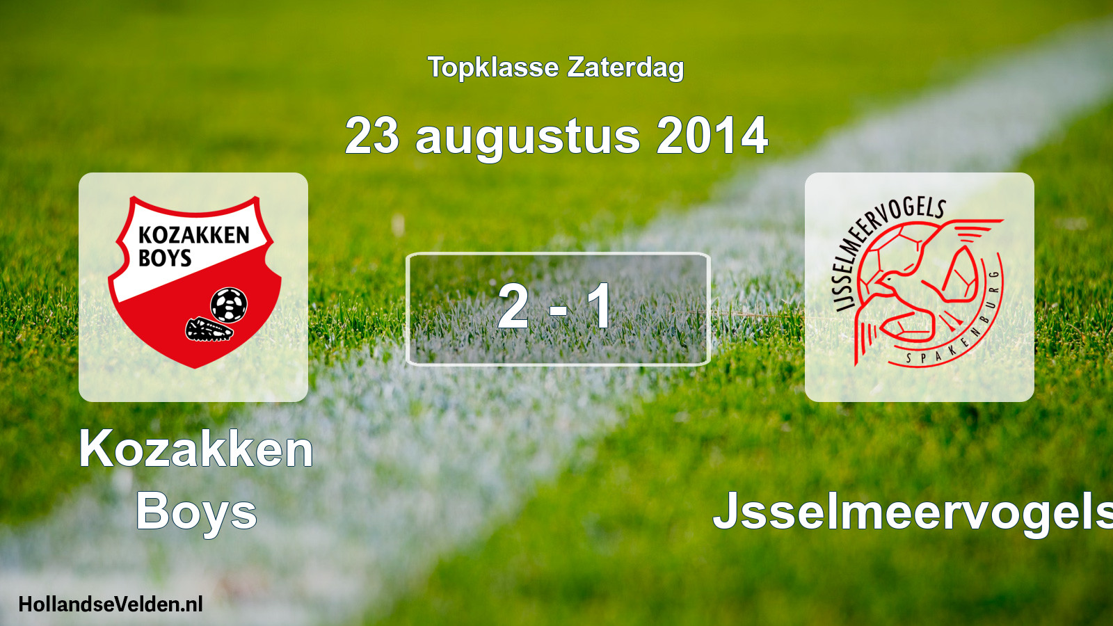 Gespeelde wedstrijd: Kozakken Boys - IJsselmeervogels 2 - 1 (23 augustus 2014)
