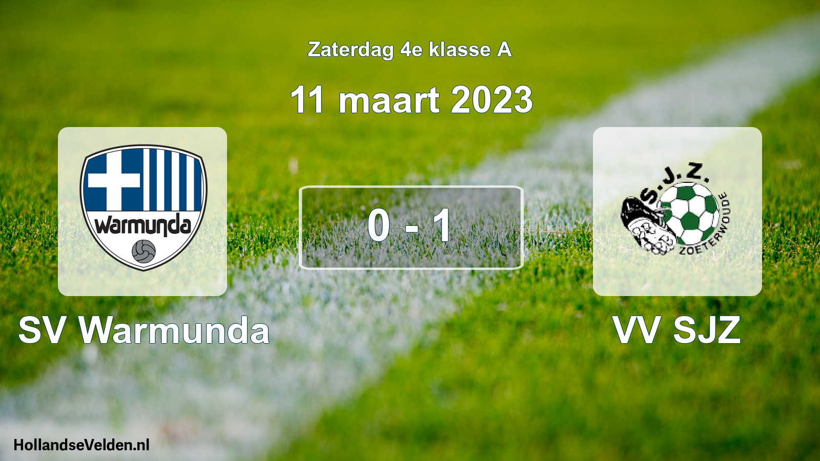 Gespeelde wedstrijd: SV Warmunda - VV SJZ 0 - 1 (11 maart 2023)
