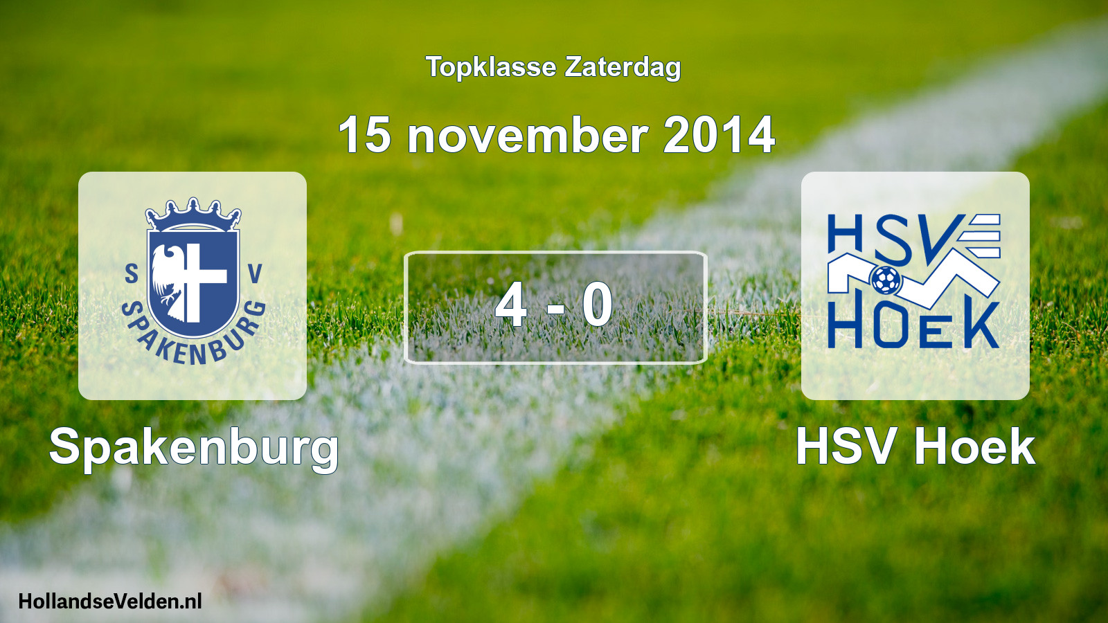Gespeelde wedstrijd: Spakenburg - HSV Hoek 4 - 0 (15 november 2014)