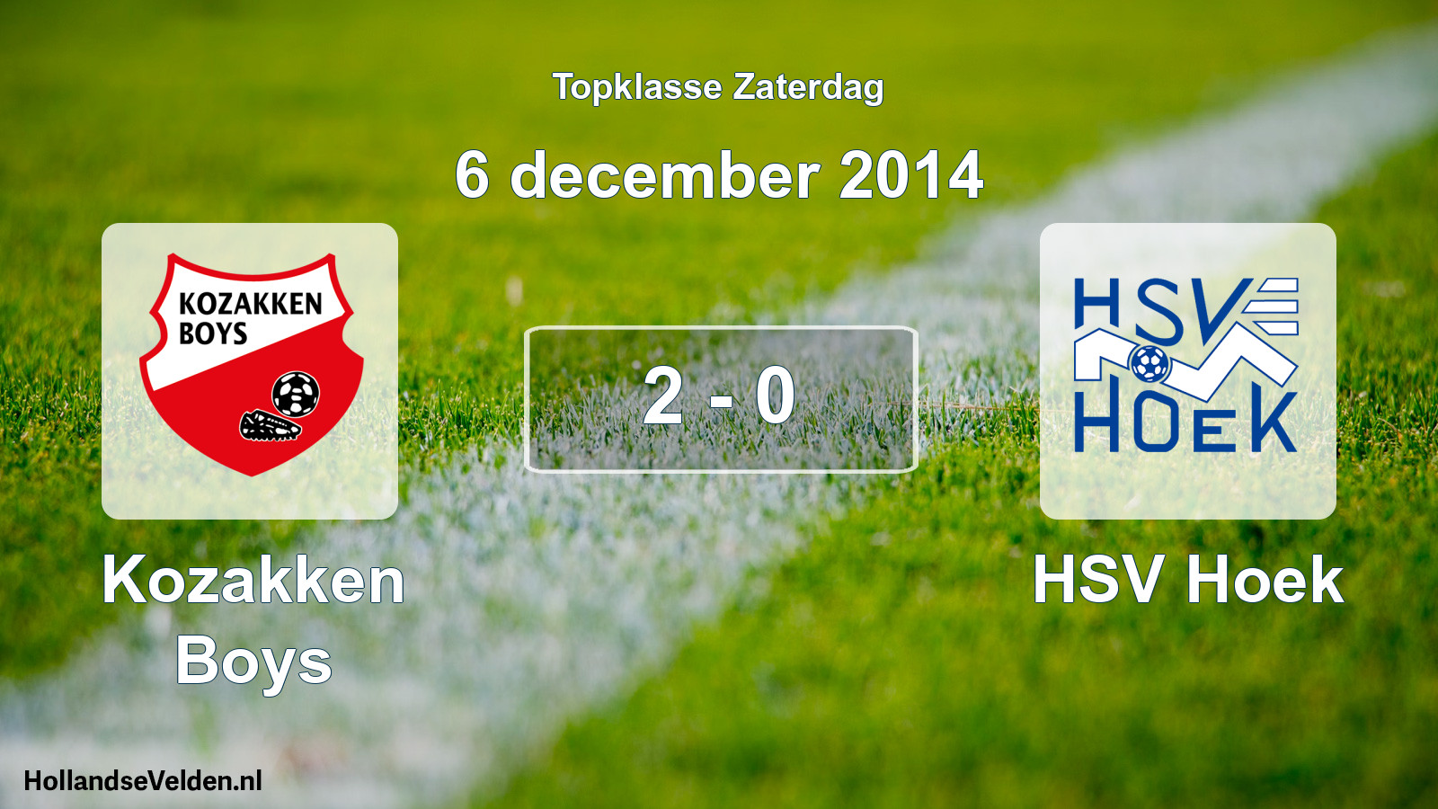 Gespeelde wedstrijd: Kozakken Boys - HSV Hoek 2 - 0 (6 december 2014)