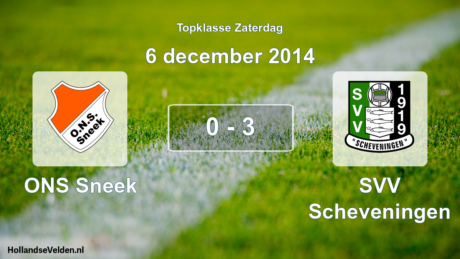 Gespeelde wedstrijd: ONS Sneek - SVV Scheveningen 0 - 3 (6 december 2014)