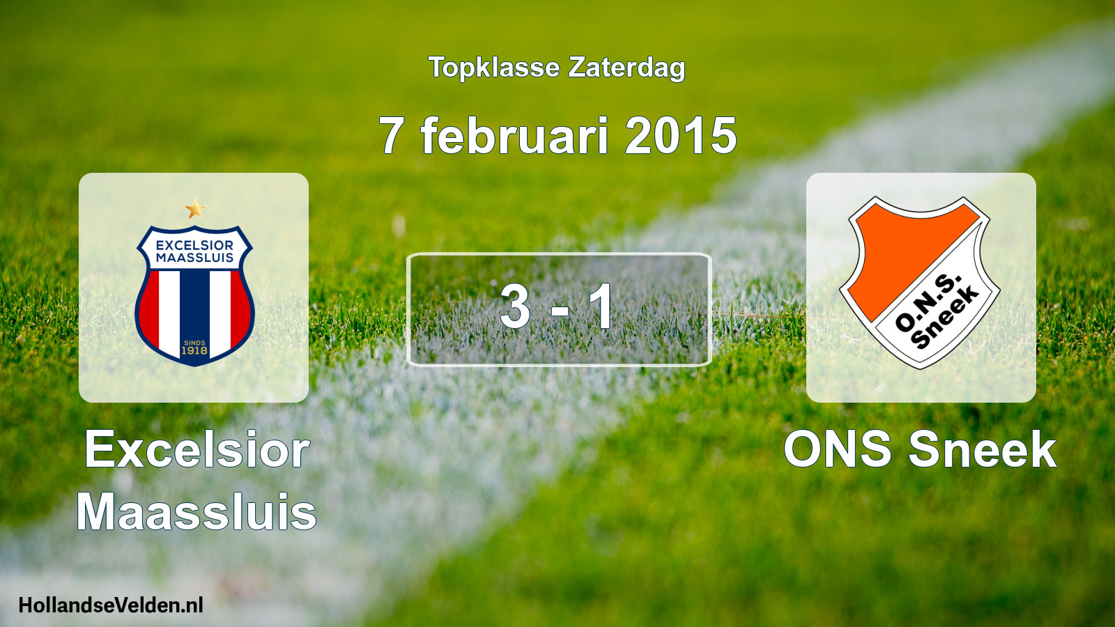 Gespeelde wedstrijd: Excelsior Maassluis - ONS Sneek 3 - 1 (7 februari 2015)