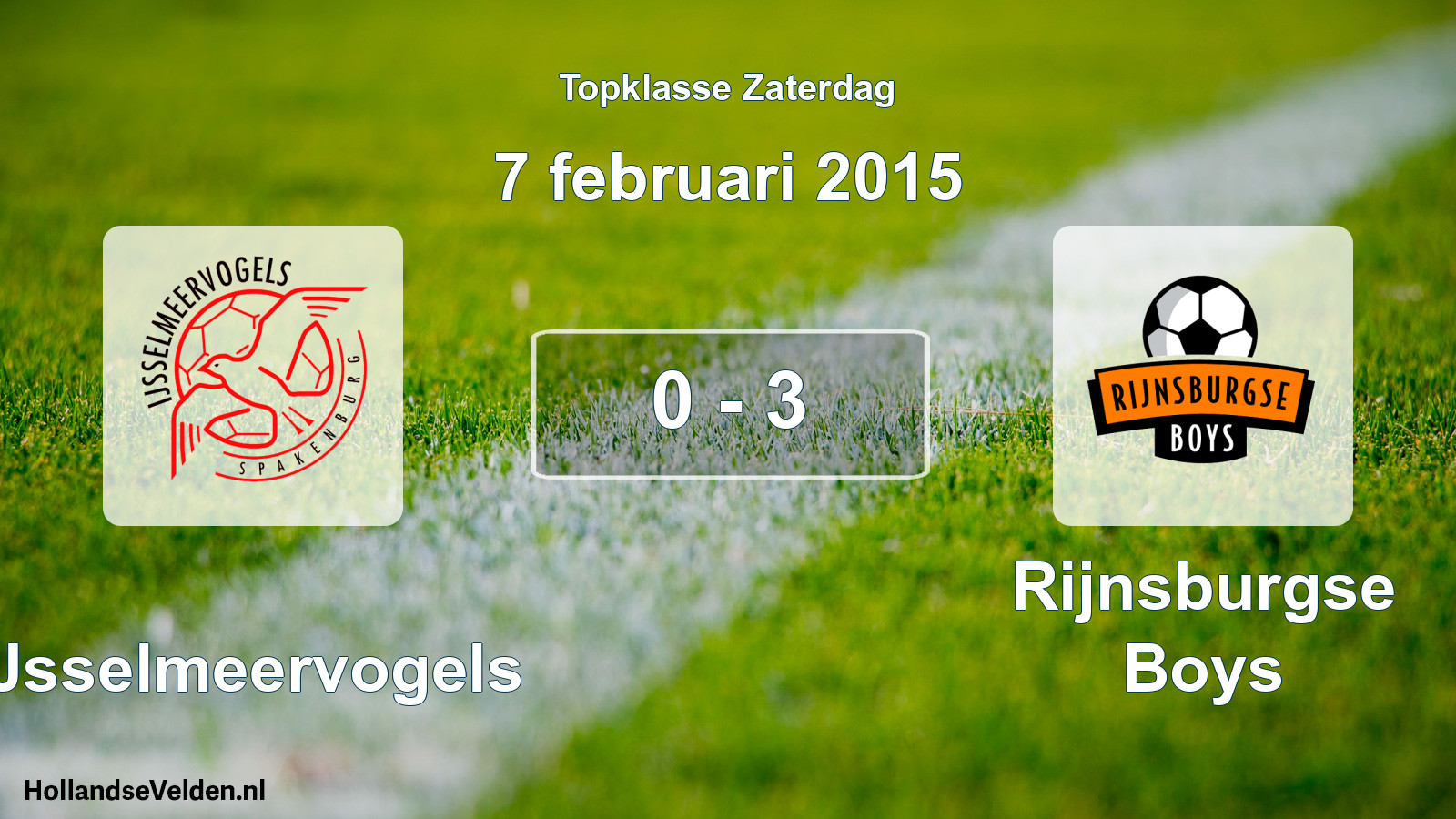 Gespeelde wedstrijd: IJsselmeervogels - Rijnsburgse Boys 0 - 3 (7 februari 2015)