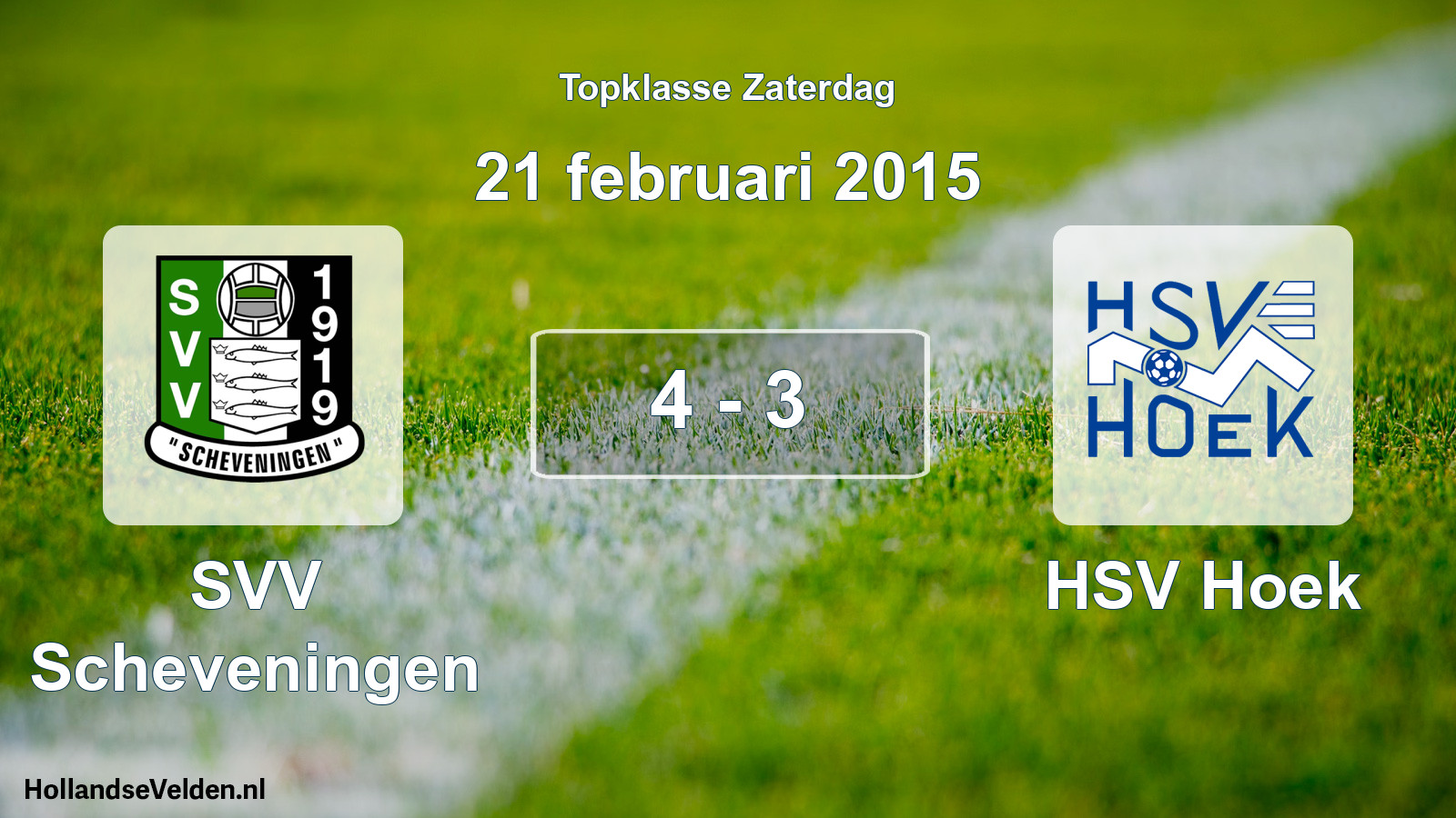 Gespeelde wedstrijd: SVV Scheveningen - HSV Hoek 4 - 3 (21 februari 2015)