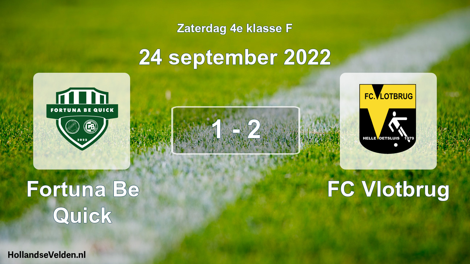 Gespeelde wedstrijd: Fortuna Be Quick - FC Vlotbrug 1 - 2 (24 september 2022)