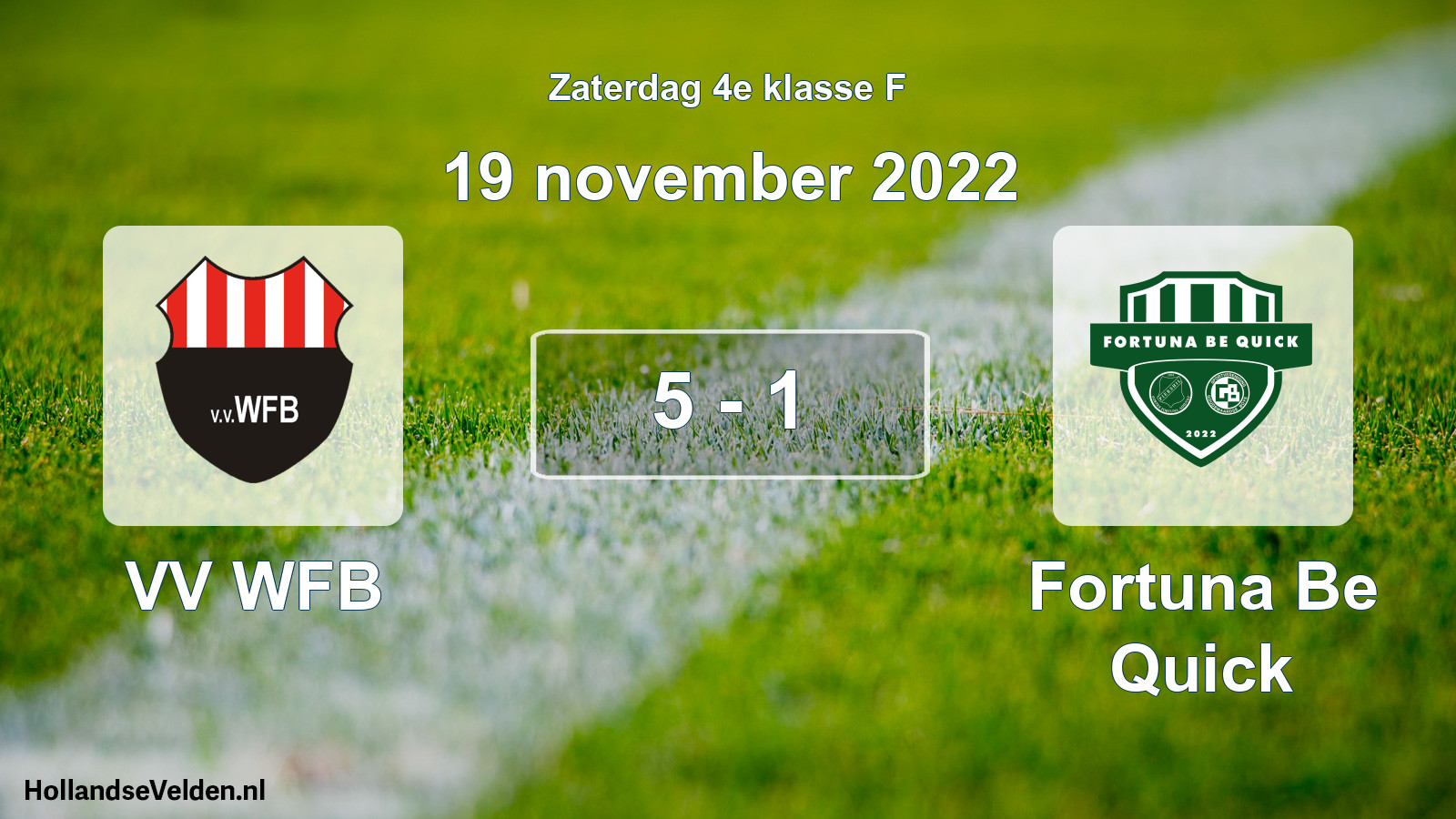 Gespeelde wedstrijd: VV WFB - Fortuna Be Quick 5 - 1 (19 november 2022)